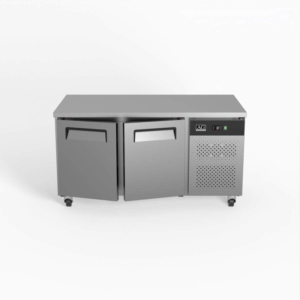 Commercial Under Counter Refrigerator - 2 Door Stainless Steel Worktop Fridge, 800mm Depth - Ideal for Restaurants, Cafes, and Commercial Kitchens