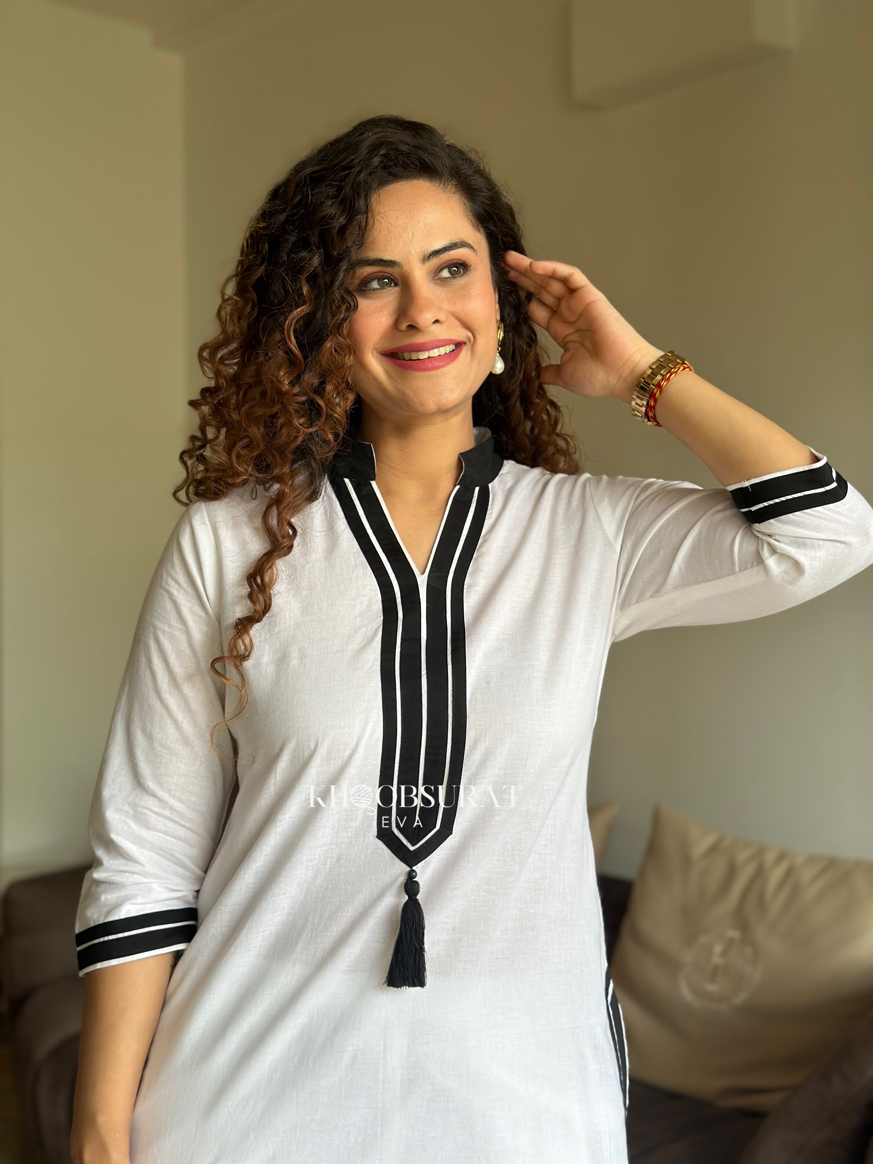 Elegant Noor White Kurta Set for Women - Traditional Pakistani/Indian Ethnic Wear - Perfect for Festivals, Weddings & Special Occasions