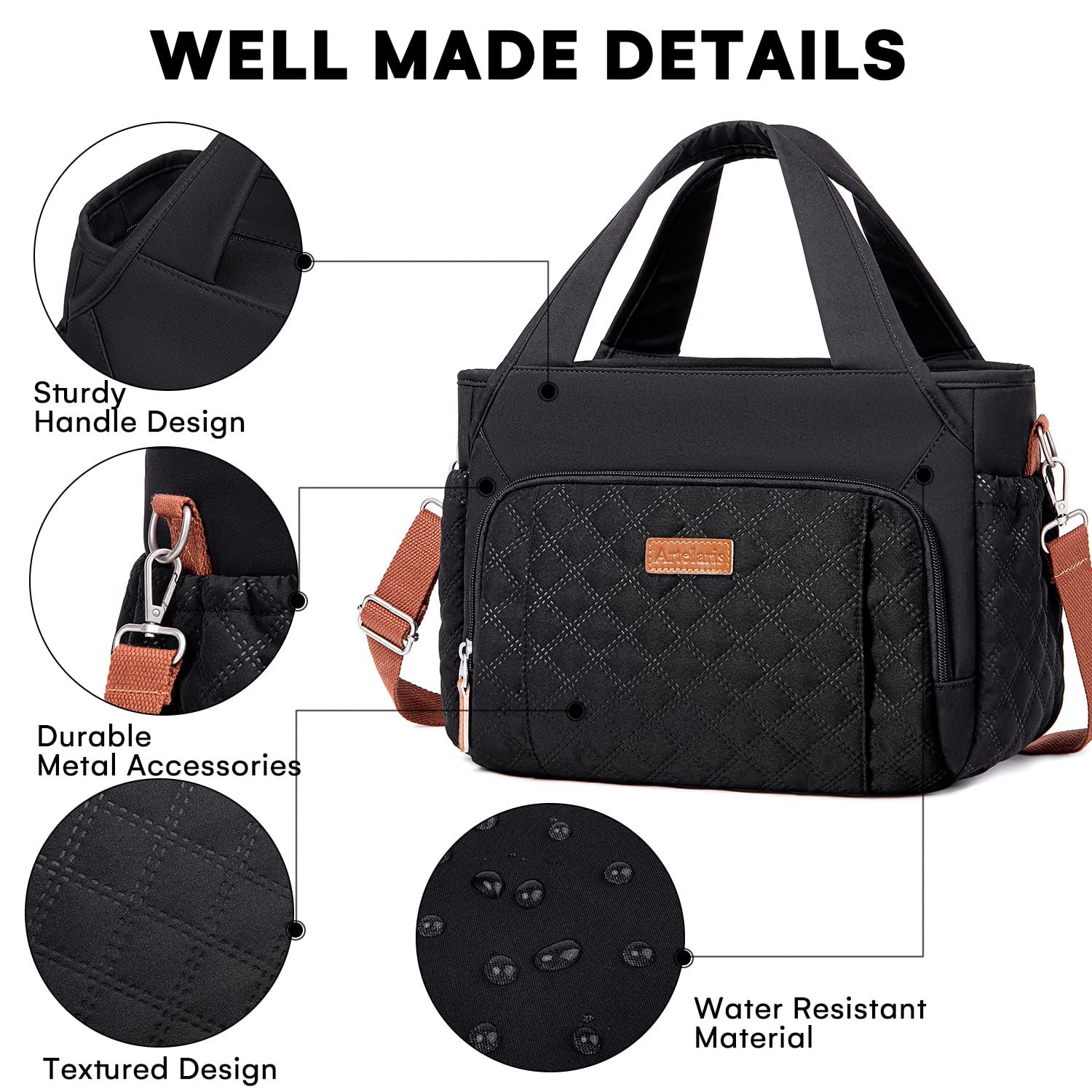 Artelaris Insulated Lunch Bag for Women - Large Leakproof Cooler Tote for Work, School & Picnics | BPA-Free Thermal Lunch Box with Adjustable Shoulder Strap | Perfect for Office, Commuting & Outdoor Activities