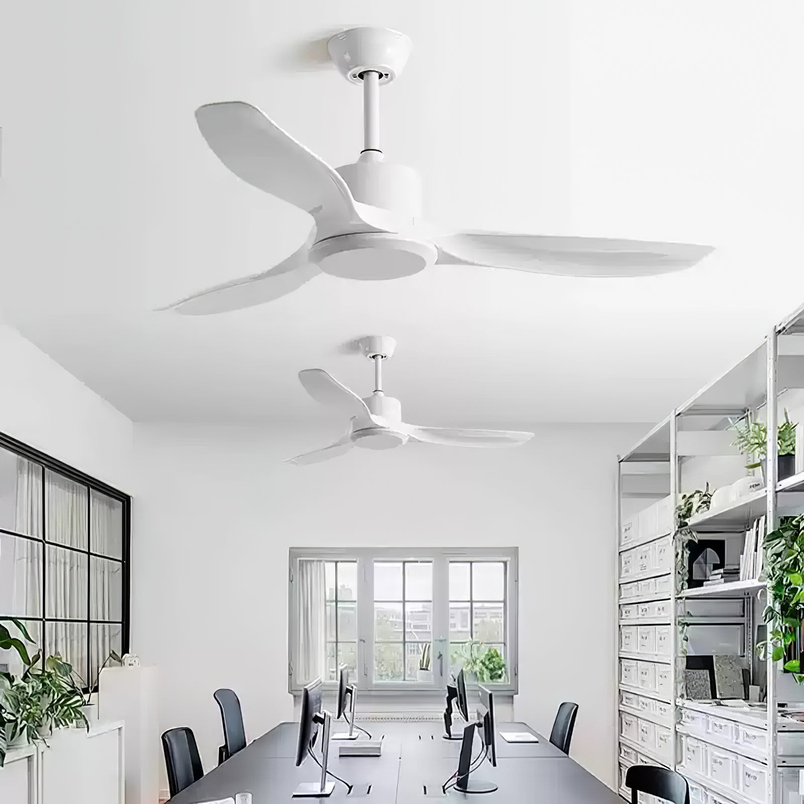 Amelia Ceiling Fan with Light - 52 Inch Modern Flush Mount Indoor Ceiling Fan - Quiet Reversible Motor - 3 Speeds - Remote Control - Perfect for Living Room, Bedroom, and Office