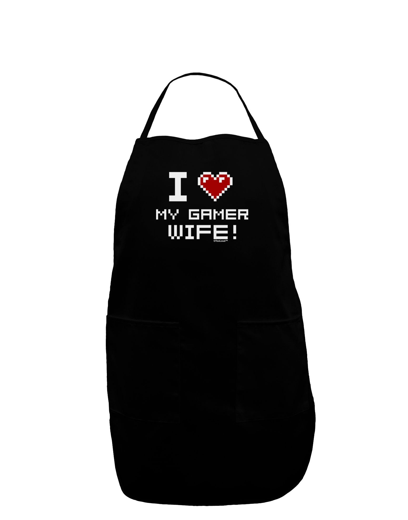 I Heart My Gamer Wife Dark Adult Apron - Funny Gaming Kitchen Apron for Couples, Perfect for Cooking, Gaming Events & Valentine's Gifts