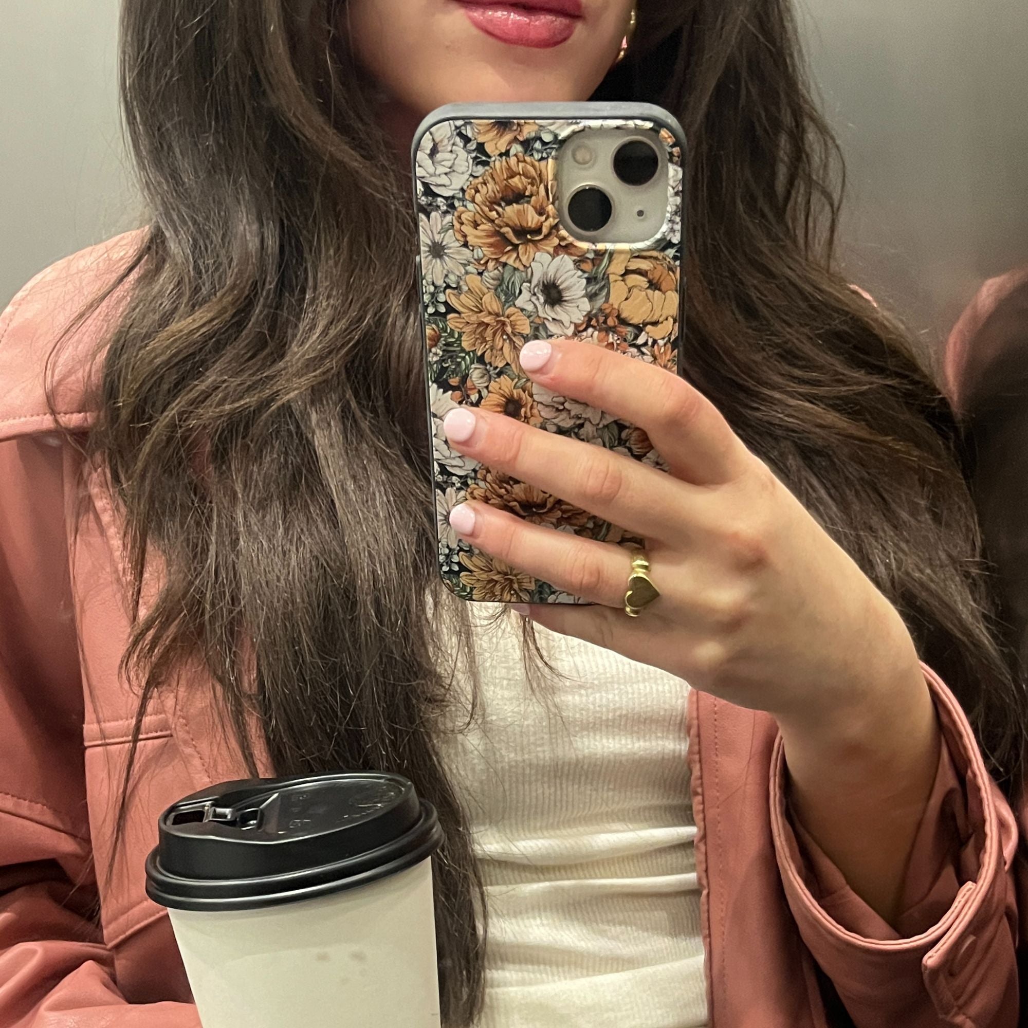 Black Peachy Peonies iPhone 11 Pro Case - Floral Design Protective Cover for Women - Perfect for Everyday Use, Office & Travel