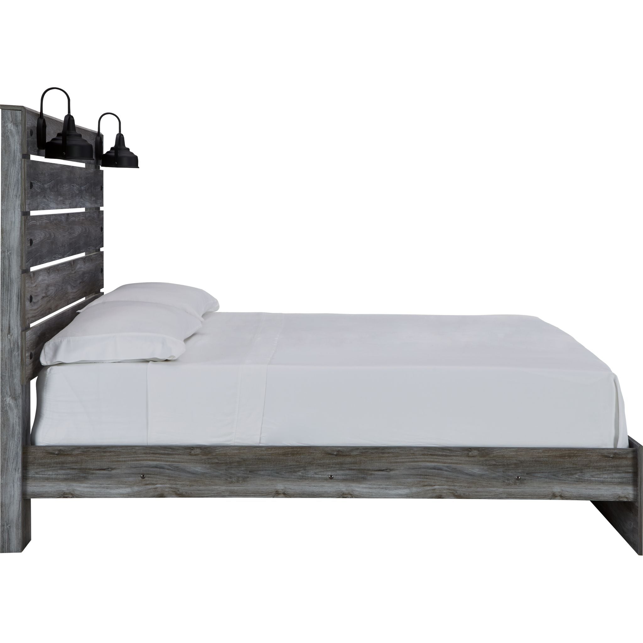 Baystorm Queen Panel Bed Frame with Headboard - Modern Gray Upholstered Platform Bed for Bedroom - Perfect for Master Bedrooms, Guest Rooms & Apartments