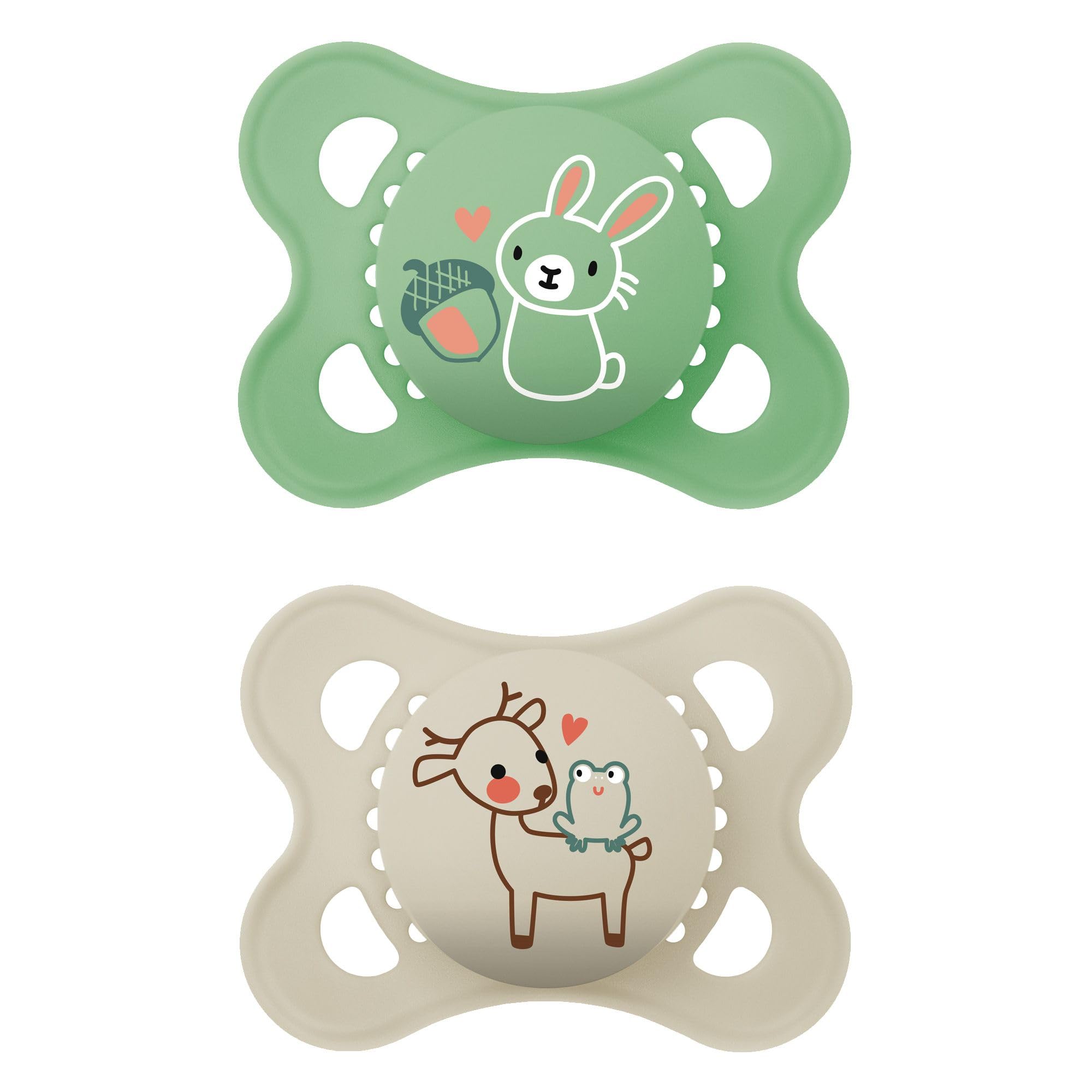 MAM Original Matte Baby Pacifiers for Newborns 0-6 Months - BPA-Free Silicone Soothers, 2-Pack with Sterilizing Case - Pediatrician Recommended, Easy to Clean - Perfect for Daycare, Travel & Sleep Comfort