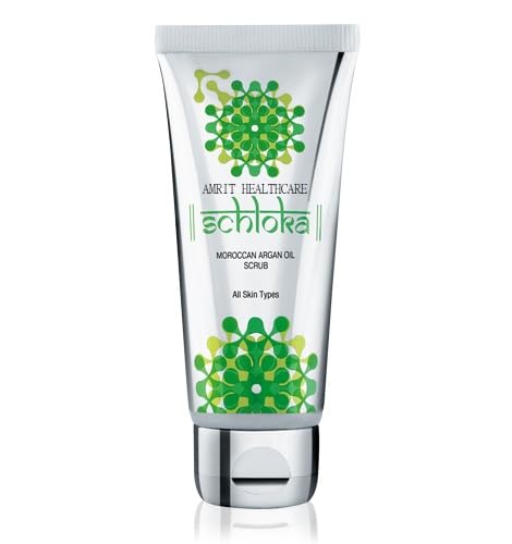 Schlooka Moroccan Argan Oil Scrub 60ml - Natural Exfoliating Face & Body Scrub for Soft, Glowing Skin - Perfect for Dry Skin Care & Spa Treatment at Home