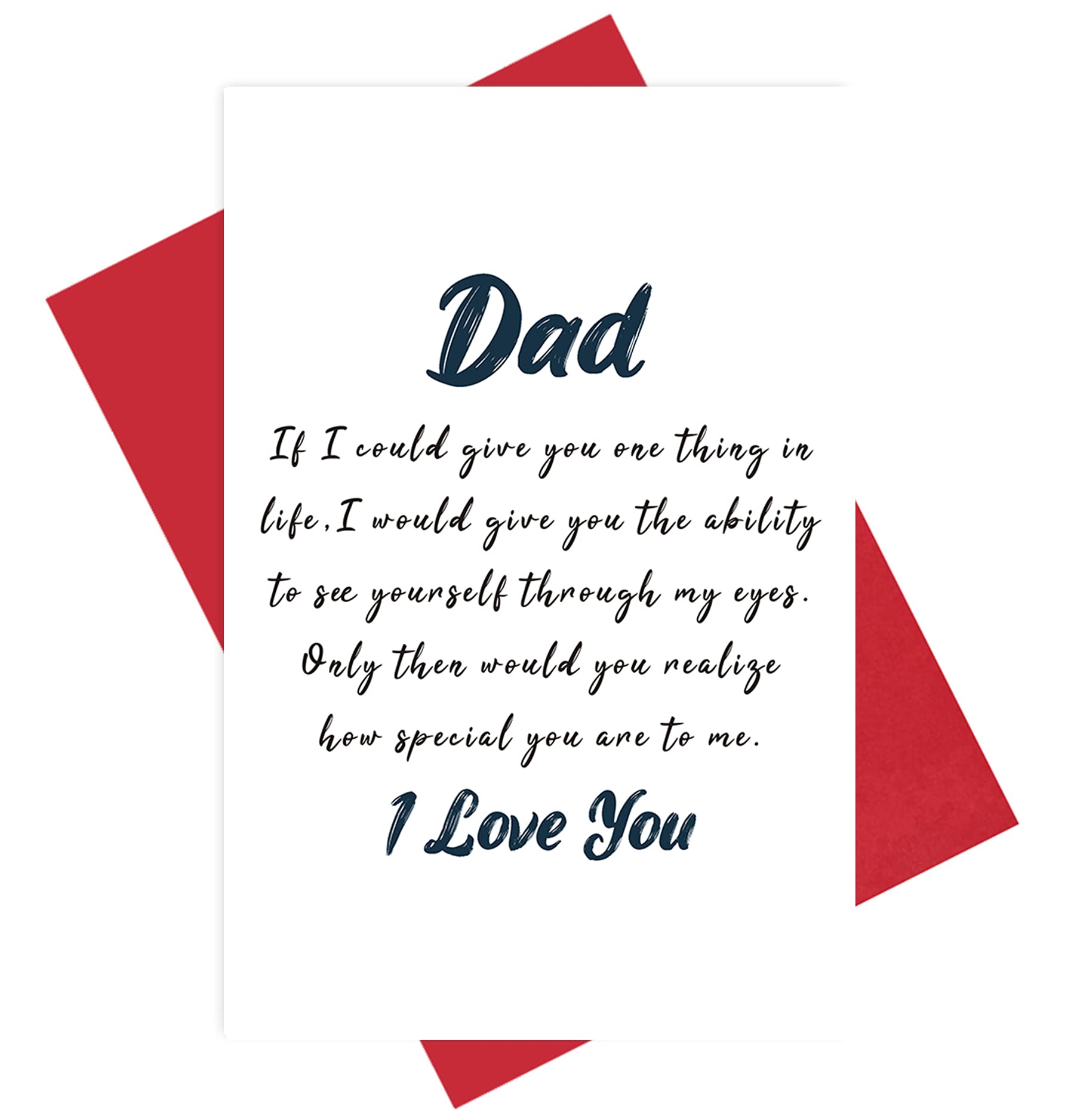 Alzombi Modern Father's Day & Birthday Greeting Card for Dad - Heartfelt 'I Love You' Card for Daddy | Perfect for Father's Day Gifts, Birthday Wishes & Special Occasions
