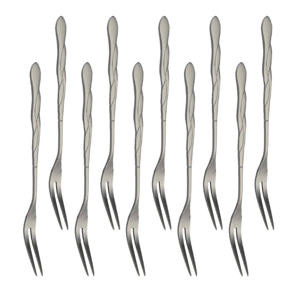 DOITOOL 10-Pack Reusable Stainless Steel Fruit Forks - Elegant Fruit Picks for Party Platters, Cheese Boards, and Dessert Displays - Perfect for Weddings, Baby Showers, and Cocktail Parties