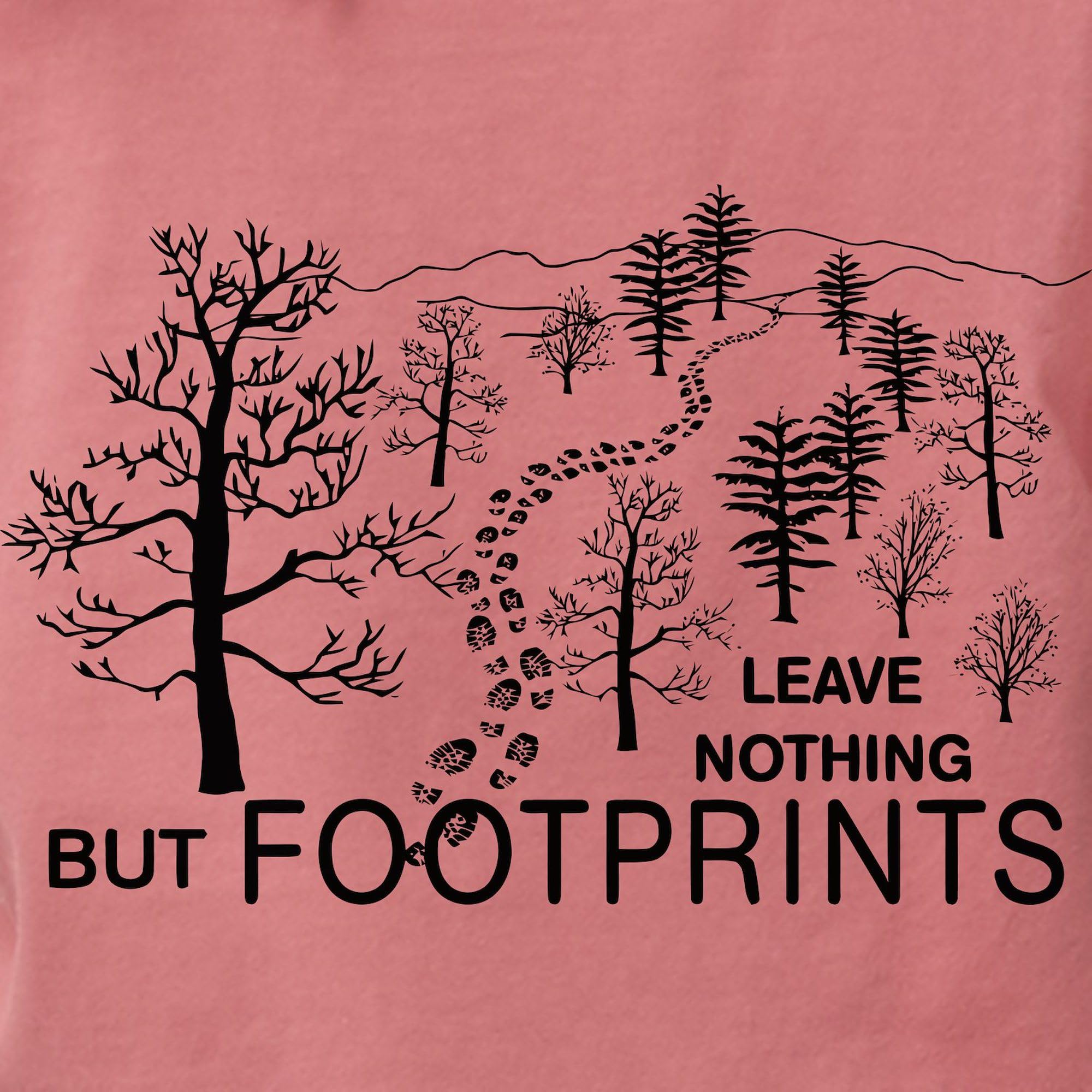 Women's Comfort Colors T-Shirt - 'Leave Nothing But Footprints' Eco-Friendly Message Tee | Perfect for Hiking, Travel & Outdoor Adventures