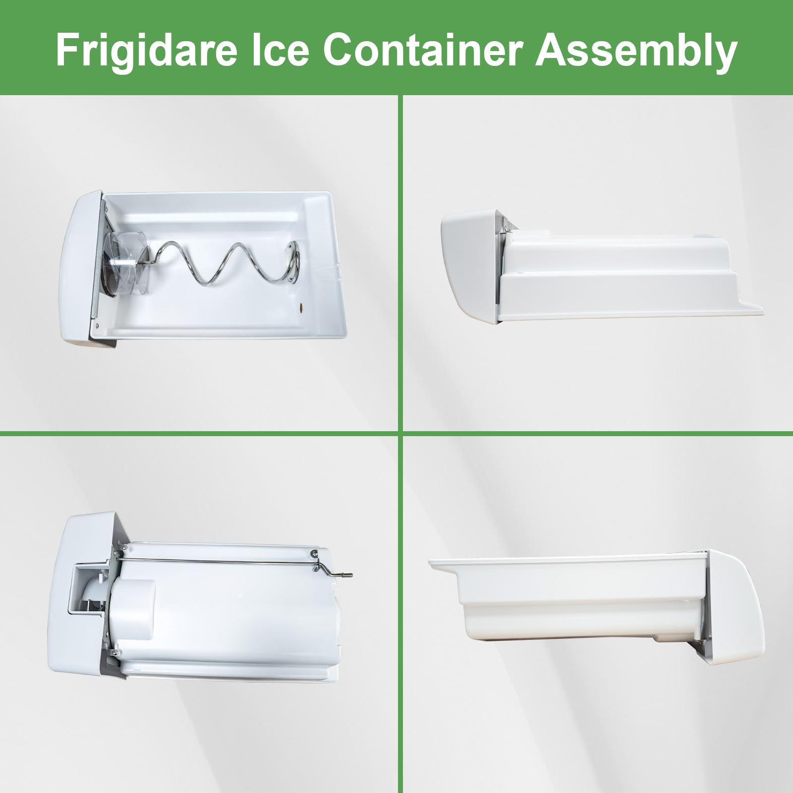 Frigidaire Refrigerator Ice Bucket Assembly Replacement - Compatible with Part Numbers 241860804, 241561601, 241561603, 1379461 - Durable Ice Container for Frigidaire Ice Makers - Perfect for Home Kitchen, Office, and RV Refrigeration