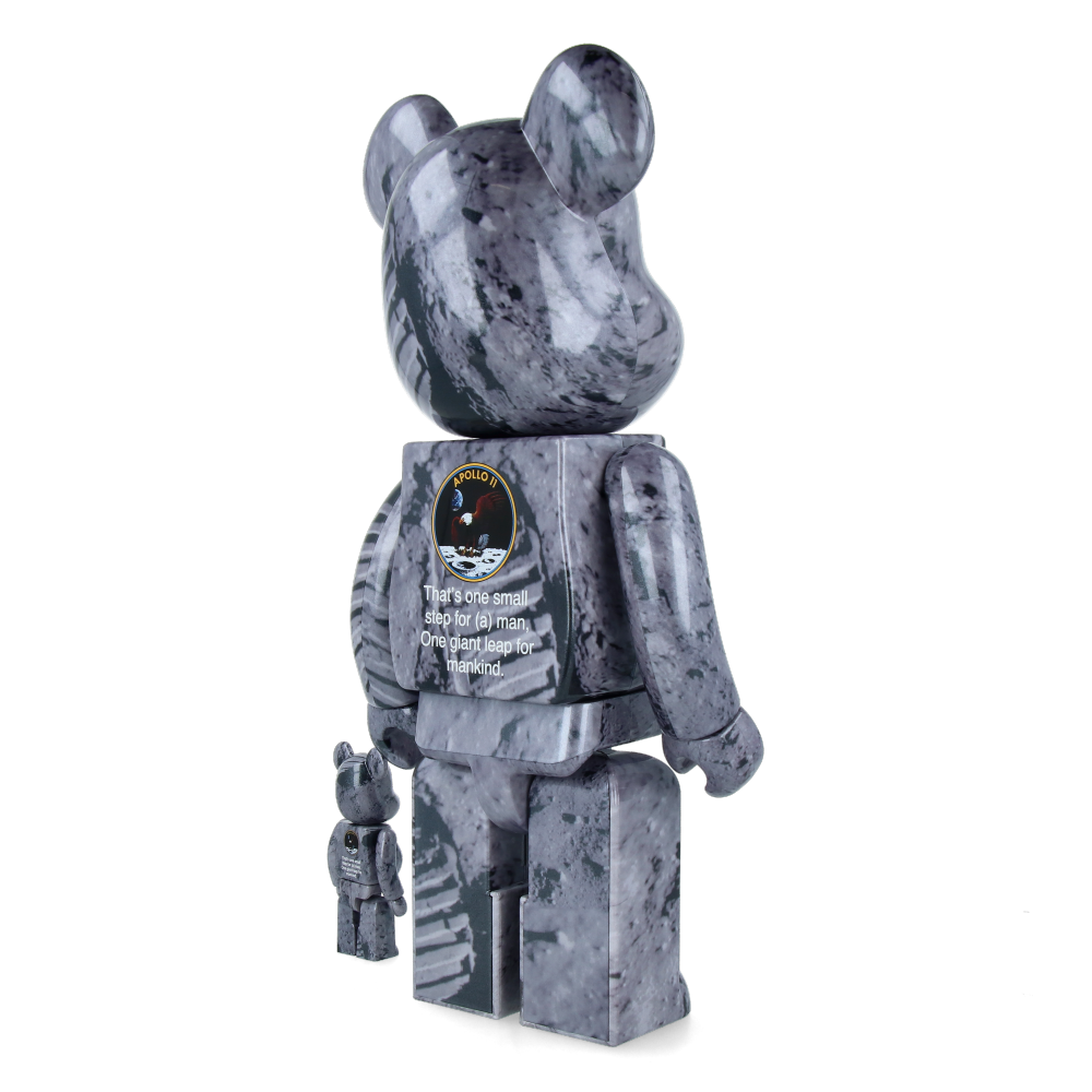 400% + 100% Bearbrick Moon Footprints Collectible Figure - Limited Edition Vinyl Art Toy for Display & Home Decor - Perfect for Collectors, Gifts, and Office Decoration