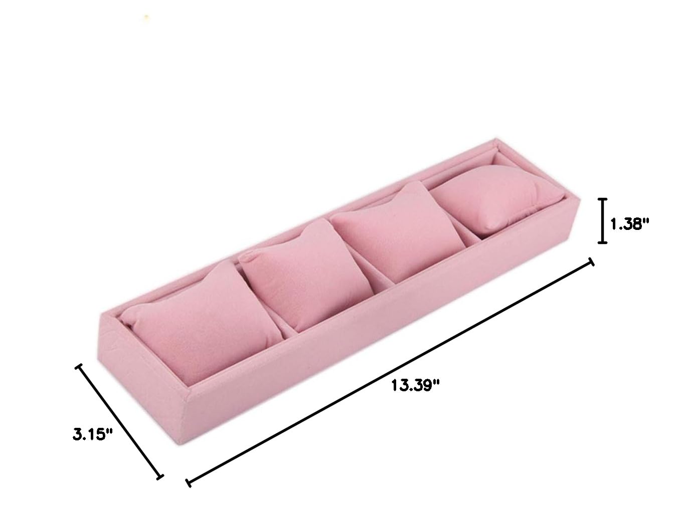 4 Grid Jewelry Display Tray - Bracelet & Watch Organizer Box with Soft Pillow for Jewelry Showcase | Perfect for Retail Stores, Boutiques & Home Vanity Organization