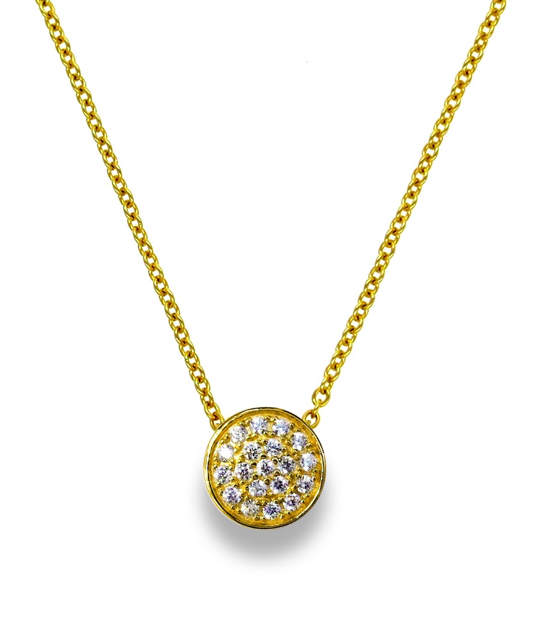 Elegant Sterling Silver Circle Pendant Necklace for Women - Adjustable Chain in Sterling Silver or 18K Gold Plated - Perfect Birthday Gift for Her, Anniversary & Special Occasions