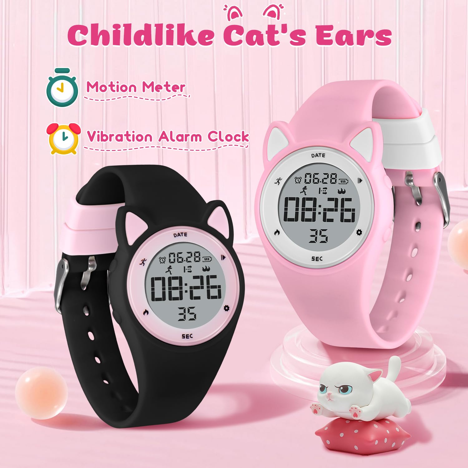 Kids Digital Sports Watch with Fitness Tracker - Waterproof Smart Watch for Girls & Boys Ages 5-14 - Pedometer, Alarm, Stopwatch (No App Needed) - Perfect Gift for Active Teens - Ideal for School, Sports & Outdoor Activities