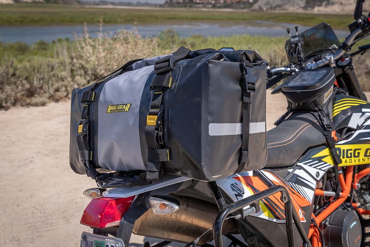 Nelson Rigg Hurricane 40L Waterproof Dry Duffle Bag - Black/Gray - Perfect for Motorcycle Travel, Camping & Outdoor Adventures