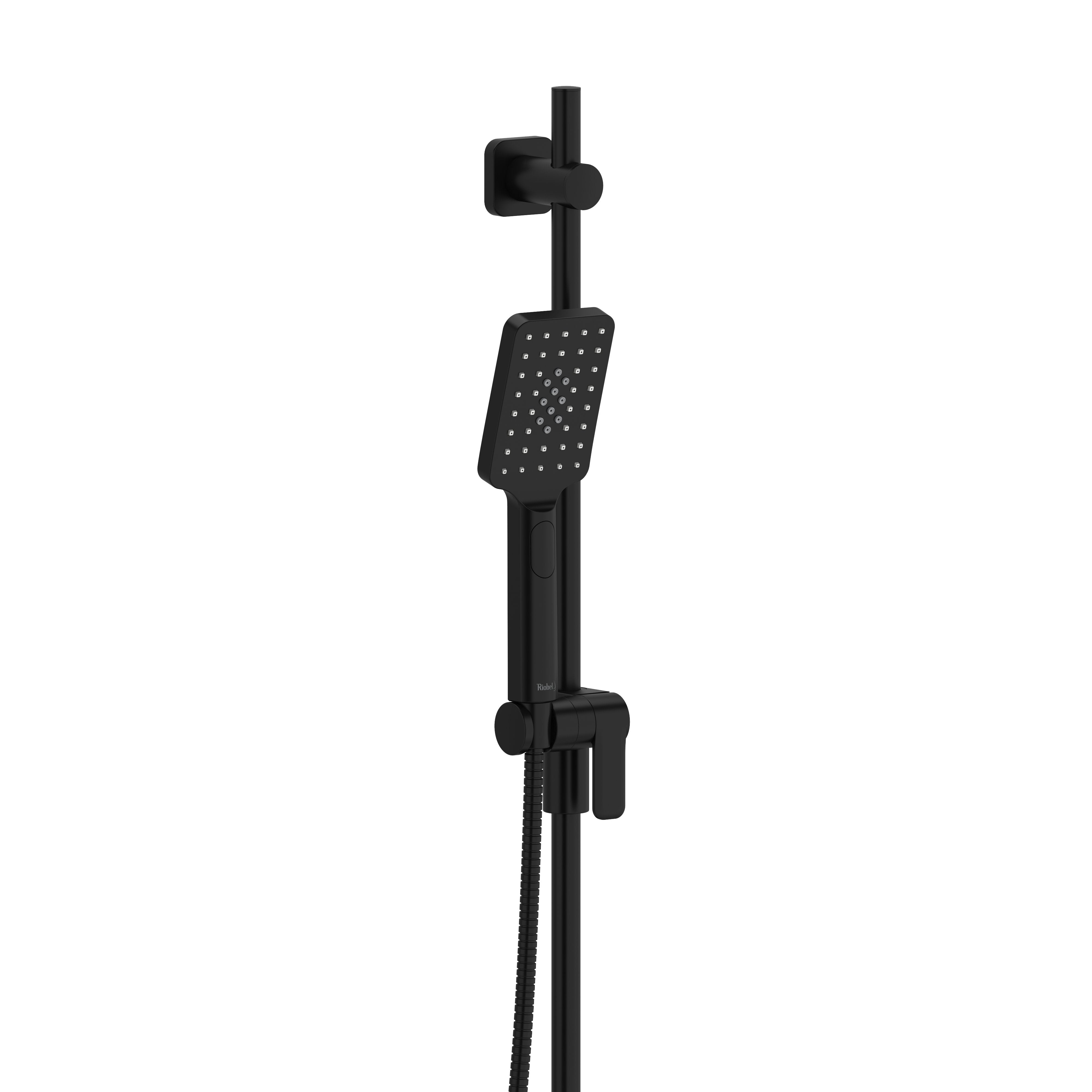 4-Function Handheld Shower Head with 36-Inch Adjustable Slide Bar - Black (4835BK) by RIOBEL - Perfect for Bathroom Renovation & Spa-Like Shower Experience