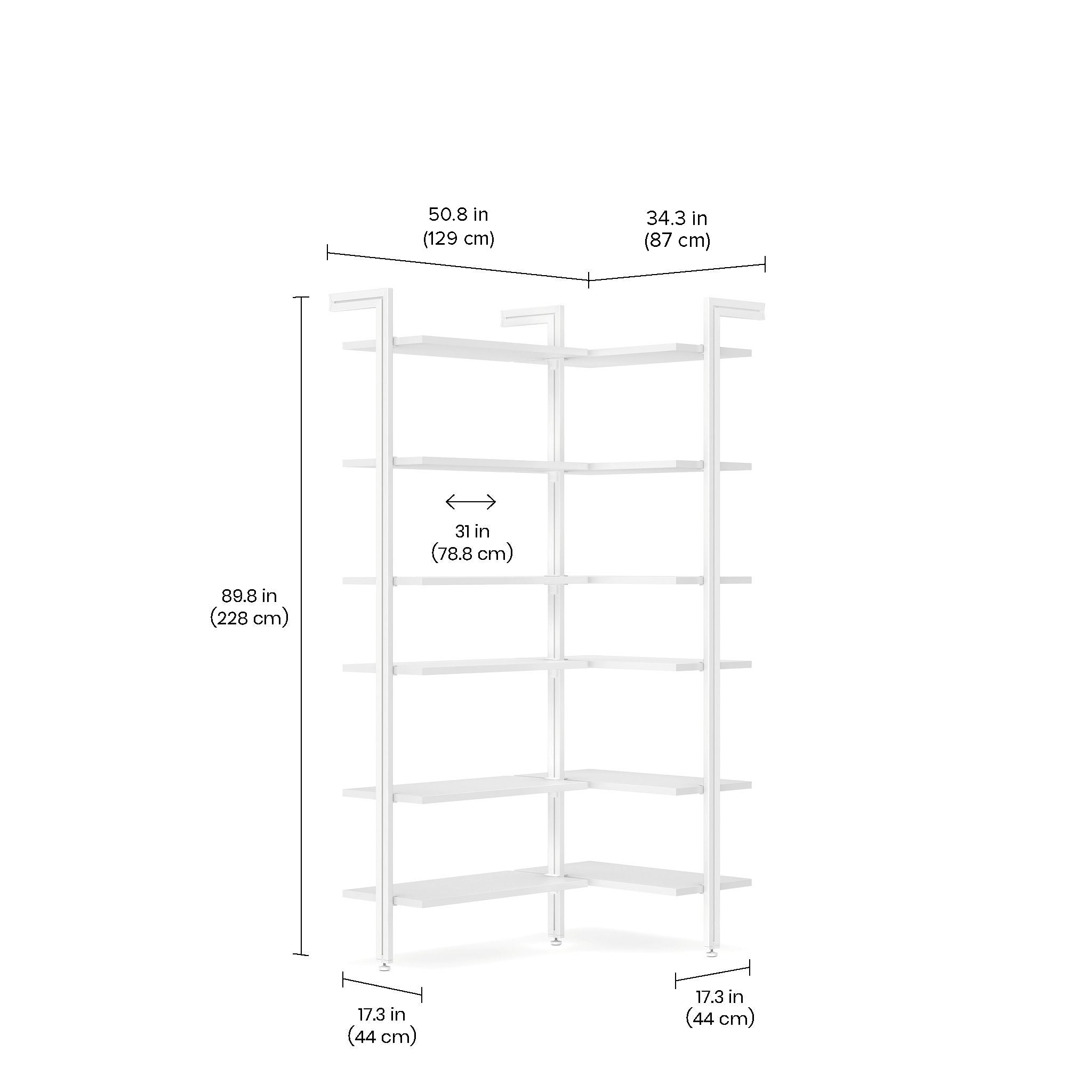CLOS IT W 201 Corner Closet Storage Organizer - Space Saving Solution for Bedroom, Bathroom & Laundry Room Organization