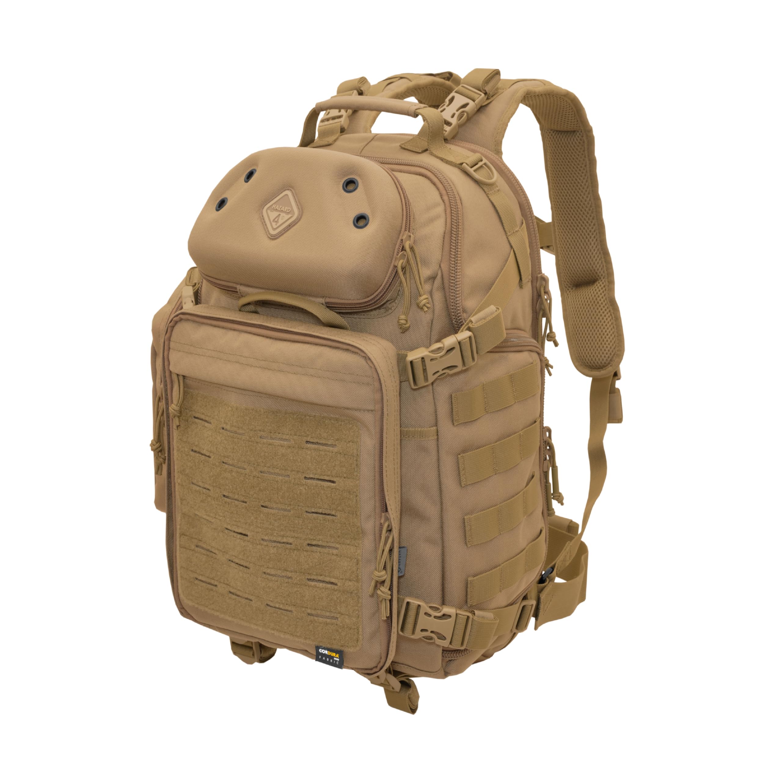HAZARD 4 Tactical Backpack - Coyote Brown Military Style Rucksack for Outdoor Adventure, Hiking & Travel - Durable Molle Compatible Pack for Camping, Survival Gear & EDC