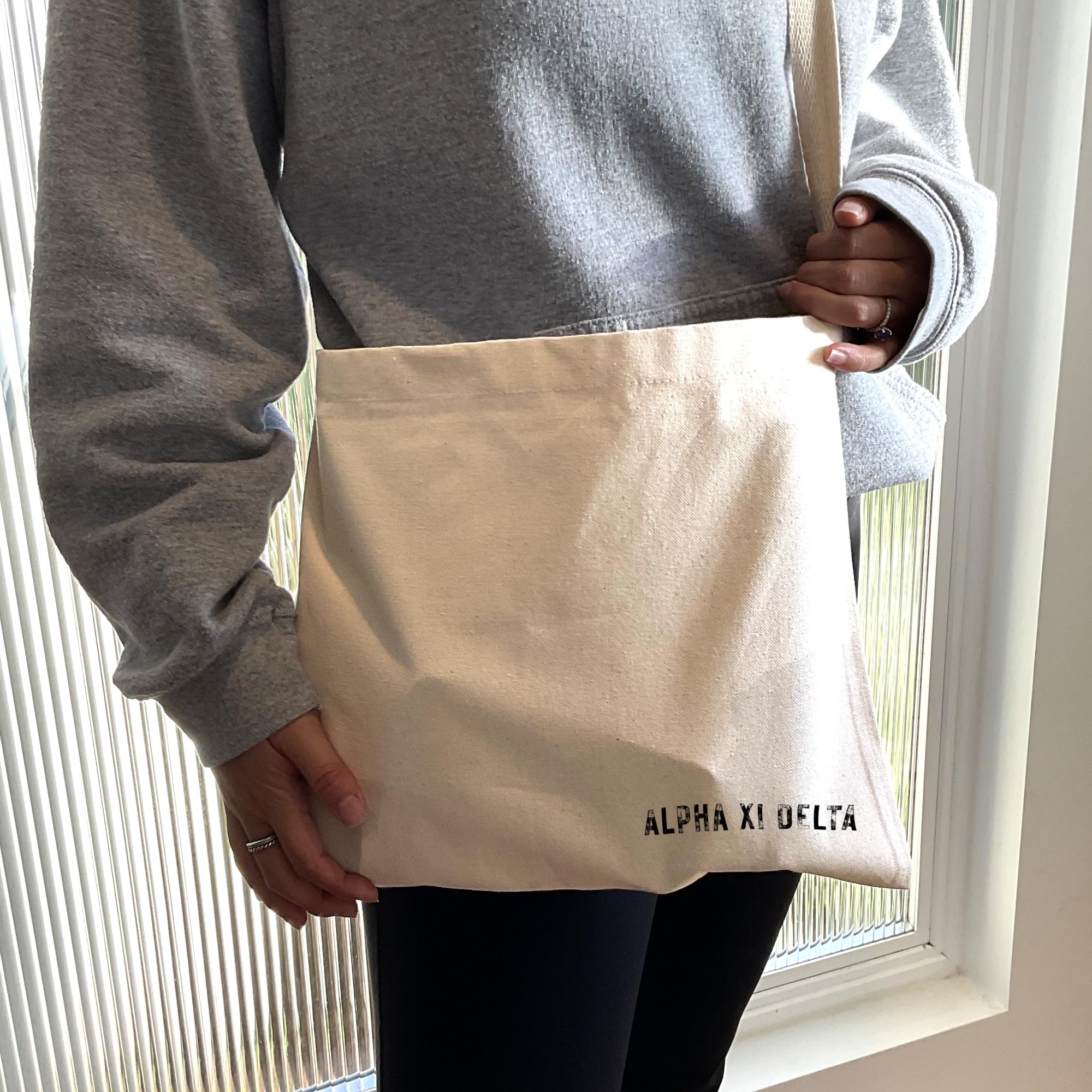 Sorority Messenger Tote Bag - Personalized Greek Letter Tote for College Sisters - Durable Cotton Market Bag for Sorority Events, Campus Life & Beach Outings