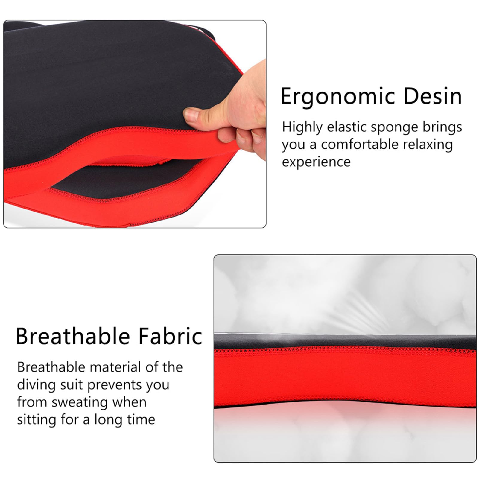 **Premium Anti-Slip Kayak Seat Cushion – Thickened Flotation Fishing Kayak Accessory for Comfort & Safety – Ideal for Kayak Fishing, Boating & Outdoor Water Sports (Red)**