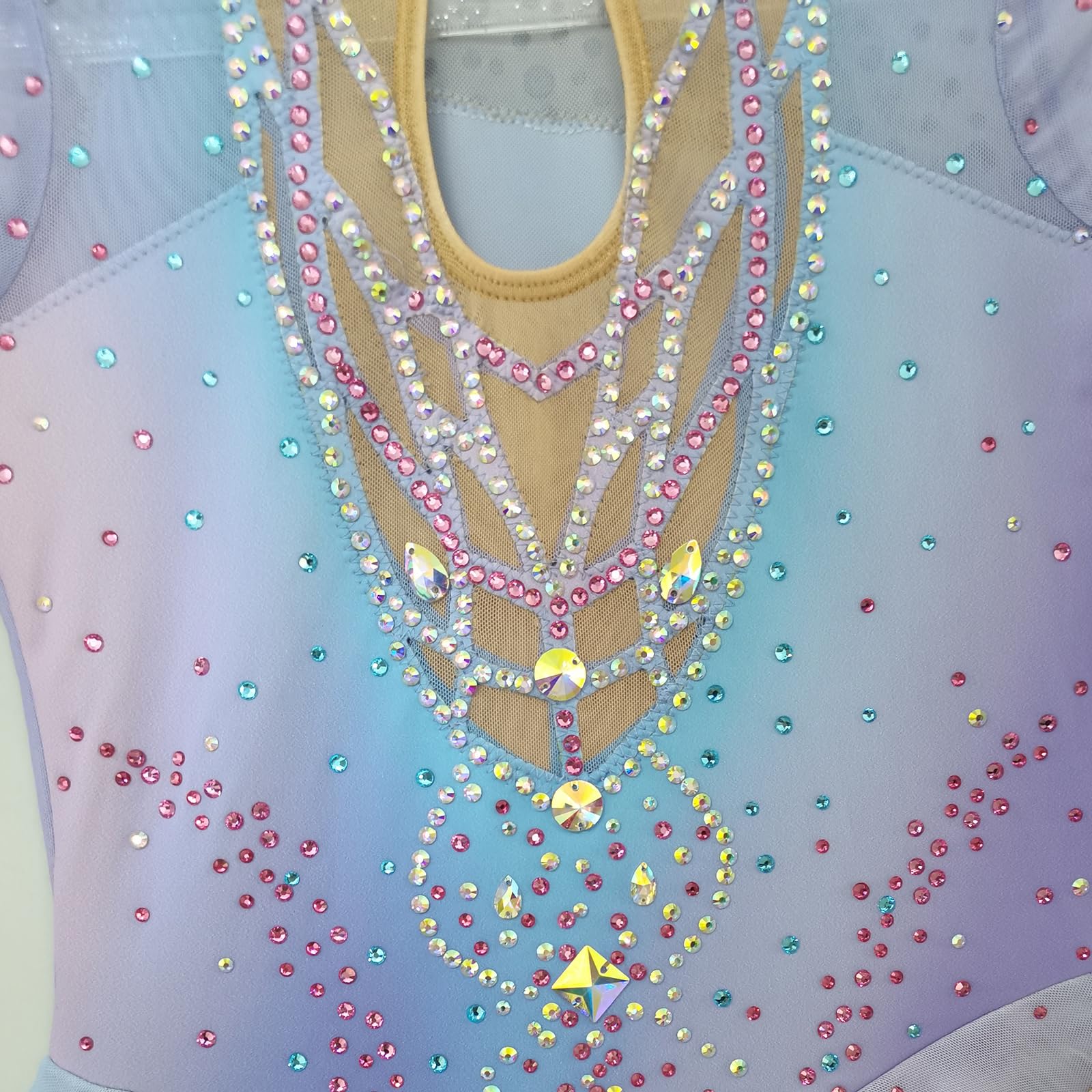 Elegant Purple Gradient Long Sleeve Figure Skating Dress for Girls - Competition & Performance Wear - Perfect for Ice Shows, Gymnastics, and Dance Recitals