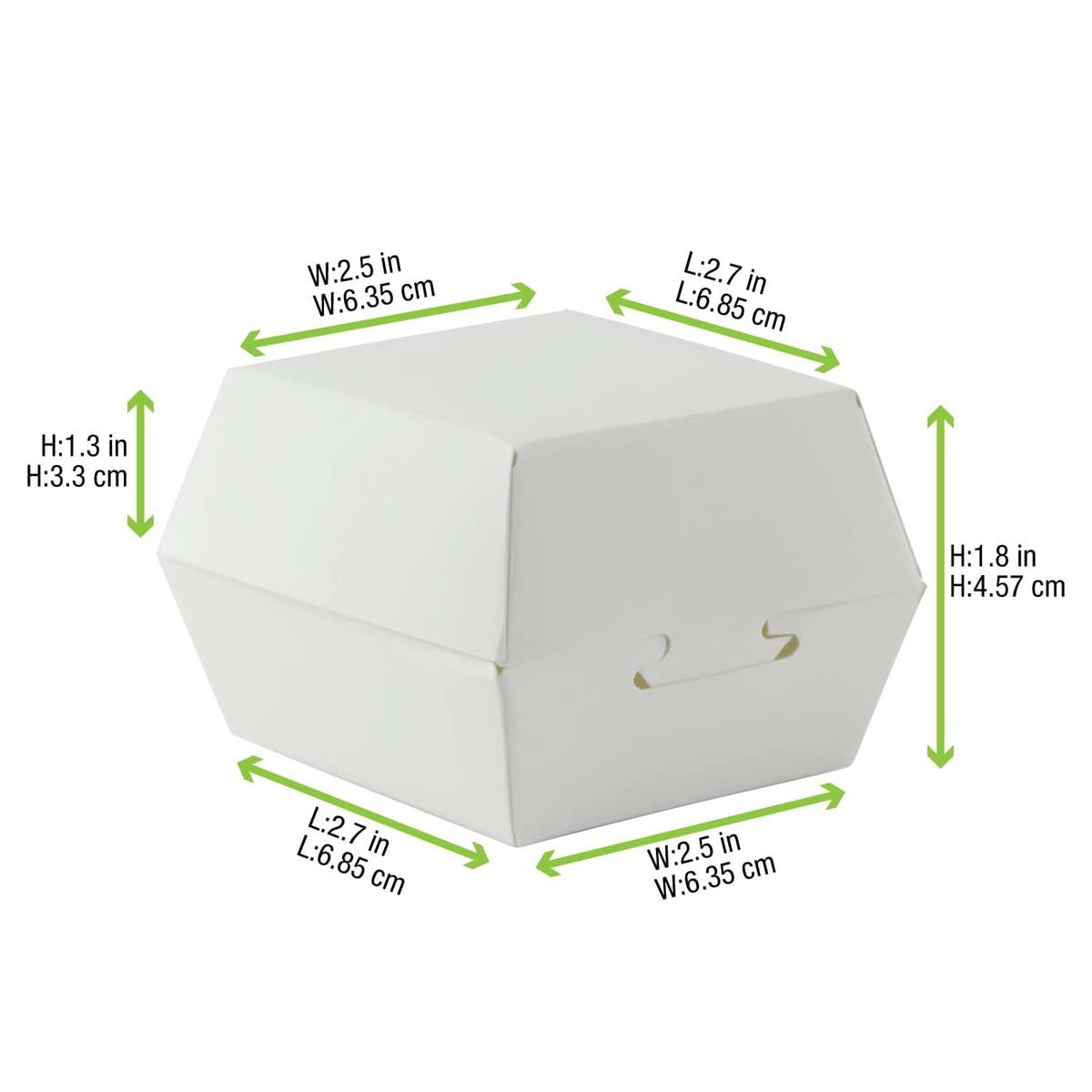 Eco-Friendly White Cardboard Mini-Slider To Go Boxes for Food - 2.8