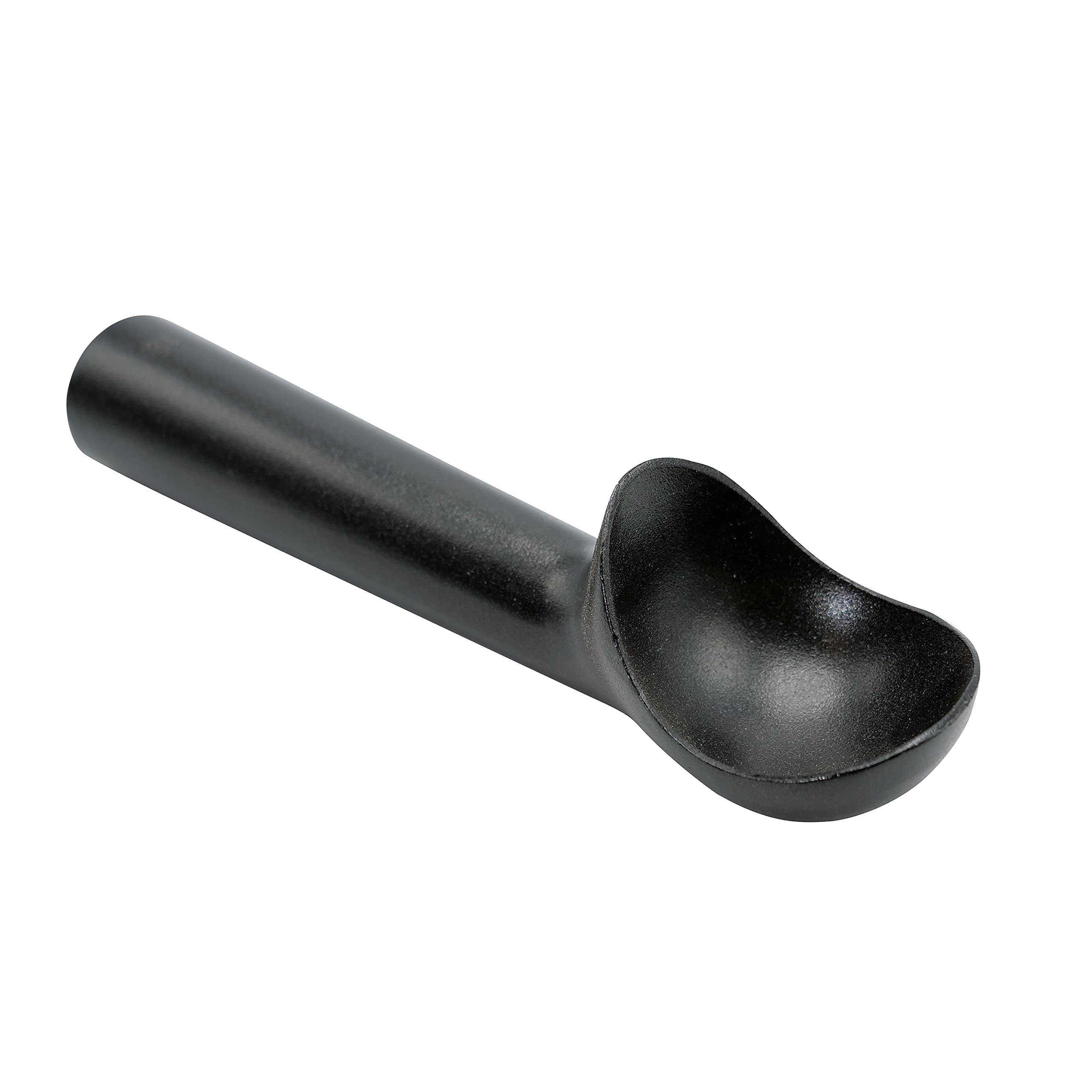 Premium Black Ice Cream Scoop - Anti-Freeze, Nonstick & Self-Defrosting Aluminum Scooper for Gelato, Sorbet, Cookie Dough - 7 Inch Ergonomic Design - Perfect for Home Kitchens, Ice Cream Shops & Dessert Catering