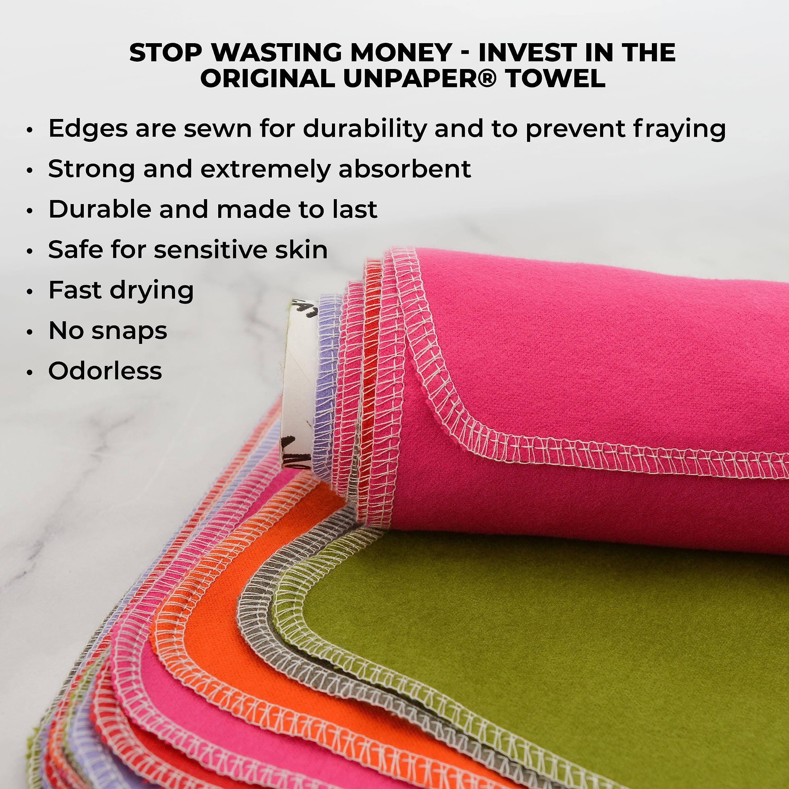 Marley's Monsters UNpaper Towels - 24 Count Reusable Cotton Towels Roll | Eco-Friendly, Tree-Free, Washable Kitchen Towels for Sustainable Cleaning (Volcano Pattern) | Perfect for Home, Kitchen, and Zero-Waste Lifestyle