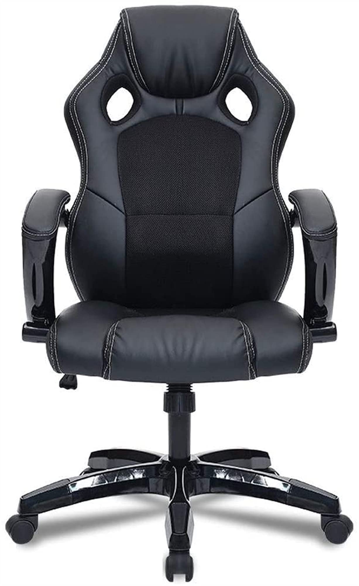 Ergonomic Swivel Office Chair - High Back PU Leather Gaming Chair with Recliner & Heavy Duty Base for Home Office, Computer Desk, Racing & Sports - Black (Perfect for Long Work Hours & Intense Gaming Sessions)