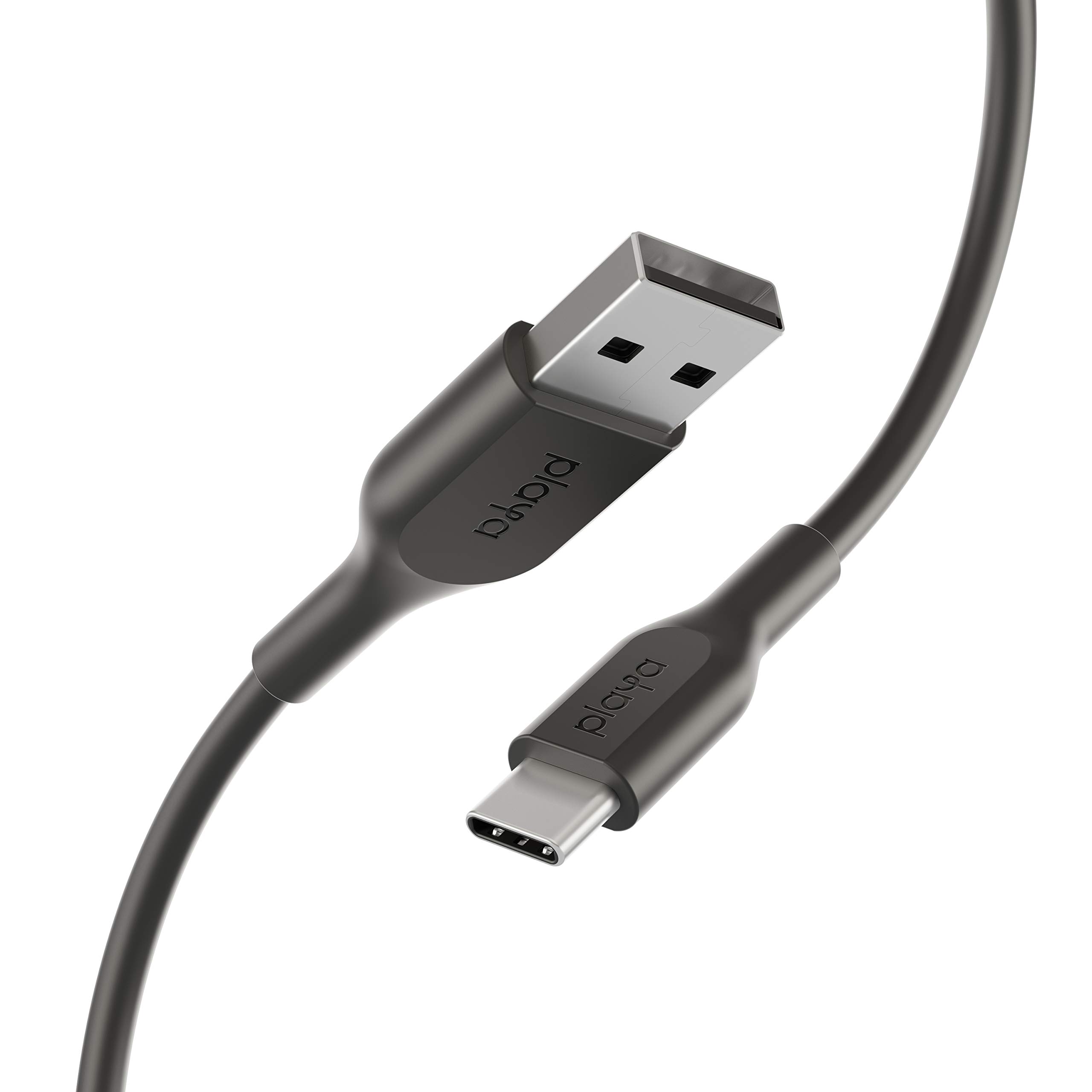 Premium USB-C to USB Cable 10ft - Fast Charging & Data Sync Compatible with Samsung Galaxy S20/S10/S9, Note10/Note9, Google Pixel 4/3, iPad Pro & More - Durable Nylon Braided Type C Charger Cord for Home, Office & Travel (Black)