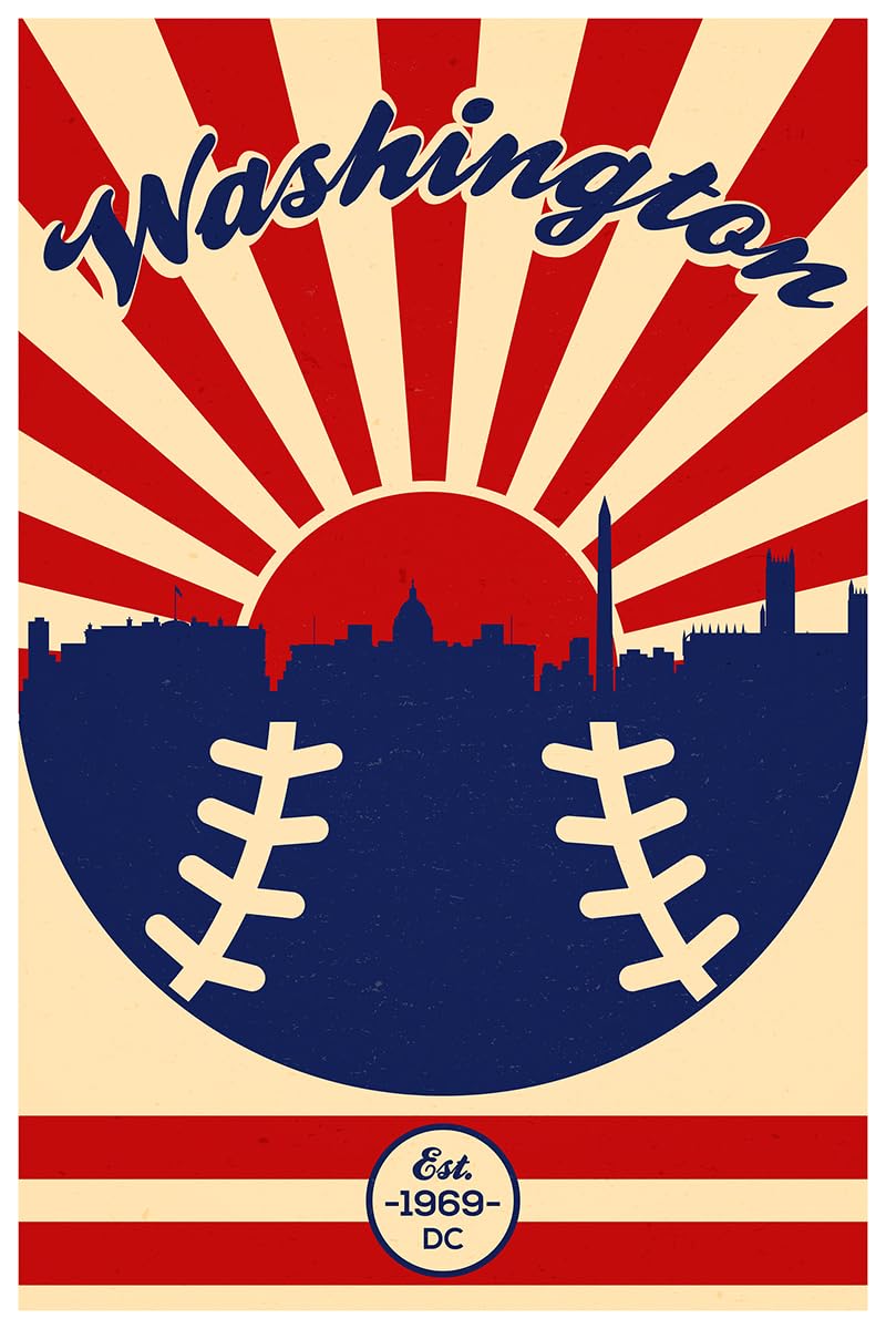 Vintage Baseball Poster 12x18 - Unframed Canvas Wall Art Print for Home Decor, Man Cave & Sports Room - Premium Vintage Sports Decor for Bedroom, Office & Game Room