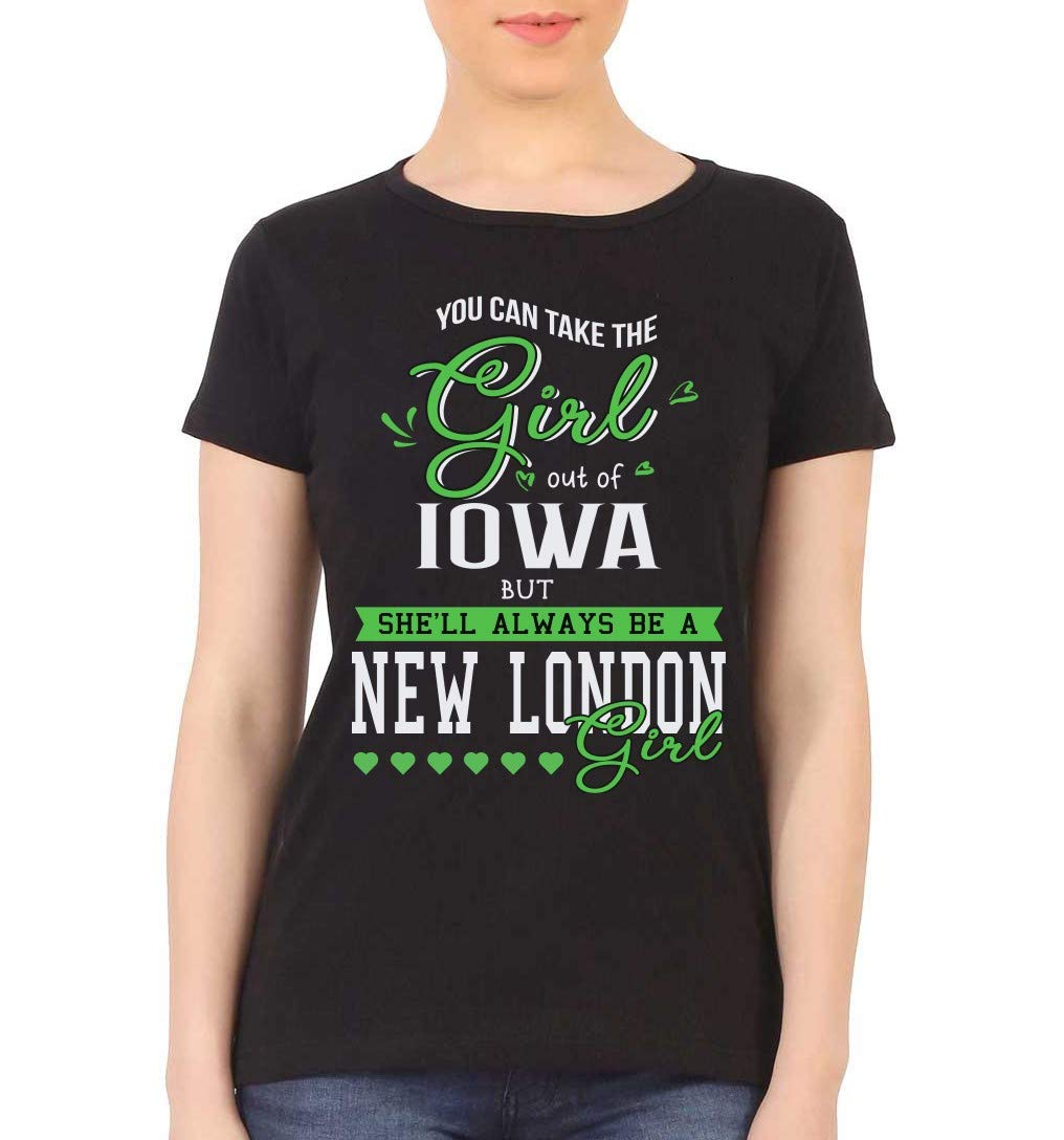 Vintage Iowa State IA & New London Girl T-Shirt - Soft Cotton Graphic Tee for Alumni Pride & Casual Wear | Perfect for College Reunions, Game Days & Everyday Outfits