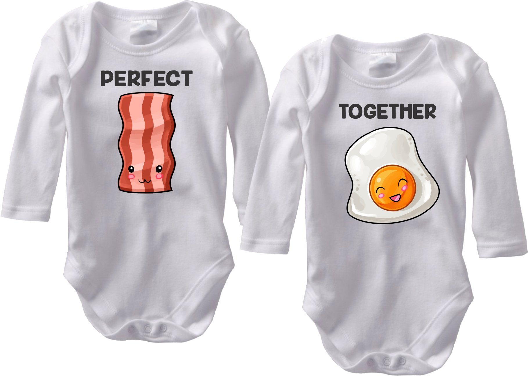 Unisex Twin Bodysuit Set - Long Sleeve Cotton Baby Romper Outfits for Boys & Girls | Matching Sibling Outfits, Family Photos & Newborn Essentials