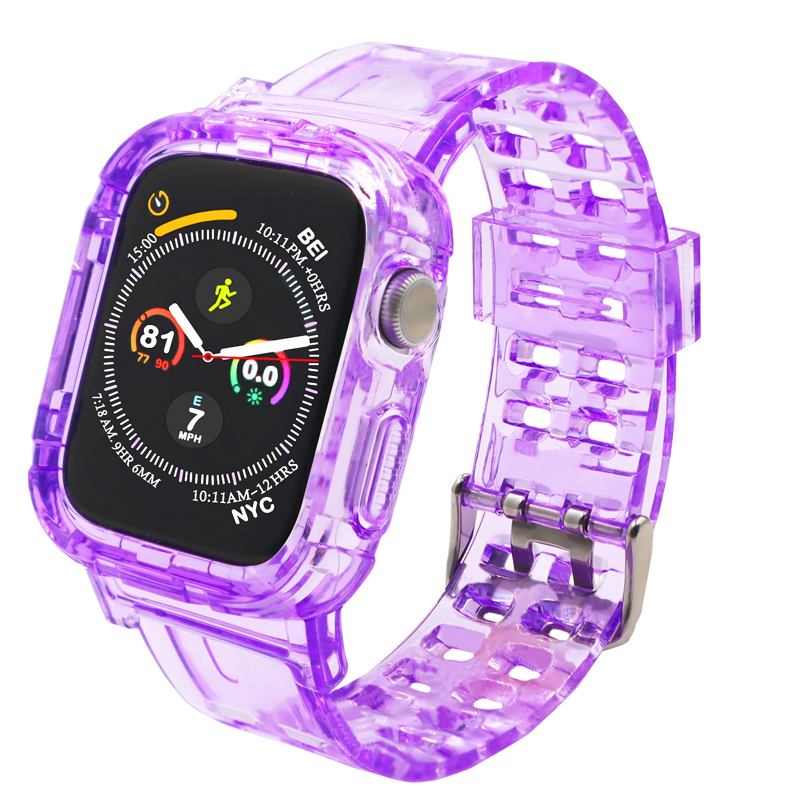Premium Clear TPU Protective Case & Adjustable Strap for Apple Watch Series 6/5/4/3/2 (40mm/38mm) - Shockproof, Drop-Proof Sport Band for Men & Women | Perfect for Gym, Running & Outdoor Activities