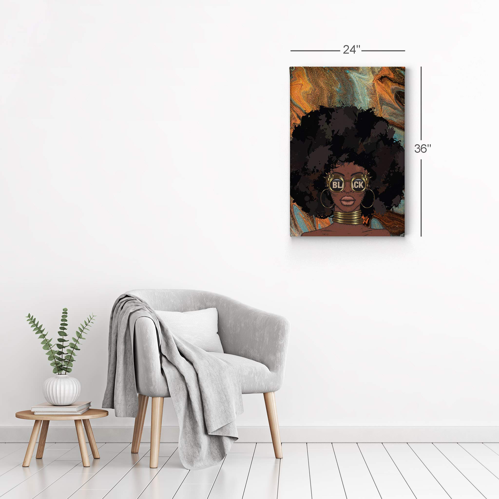 African American Wall Art Canvas Prints - Black Art Wall Decor & African American Pop Art - 28x19 Inches - Perfect for Living Room, Bedroom & Office Decor