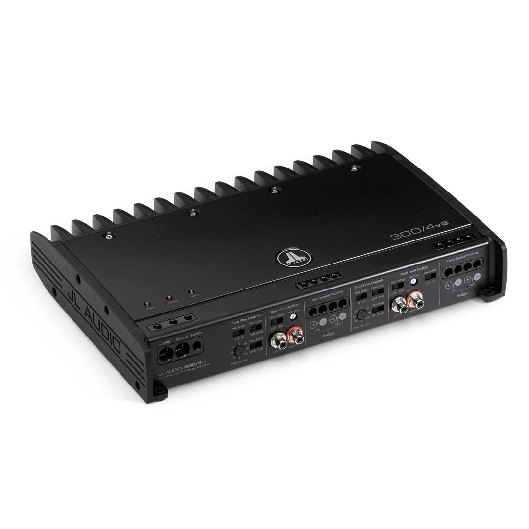 JL Audio 300/4v3 Slash Series 4-Channel Car Amplifier - 75W x 4 RMS Full Range Power - Premium Car Audio System Upgrade for Trucks, SUVs and Vehicles - Perfect for Enhanced Music Clarity and Bass Performance