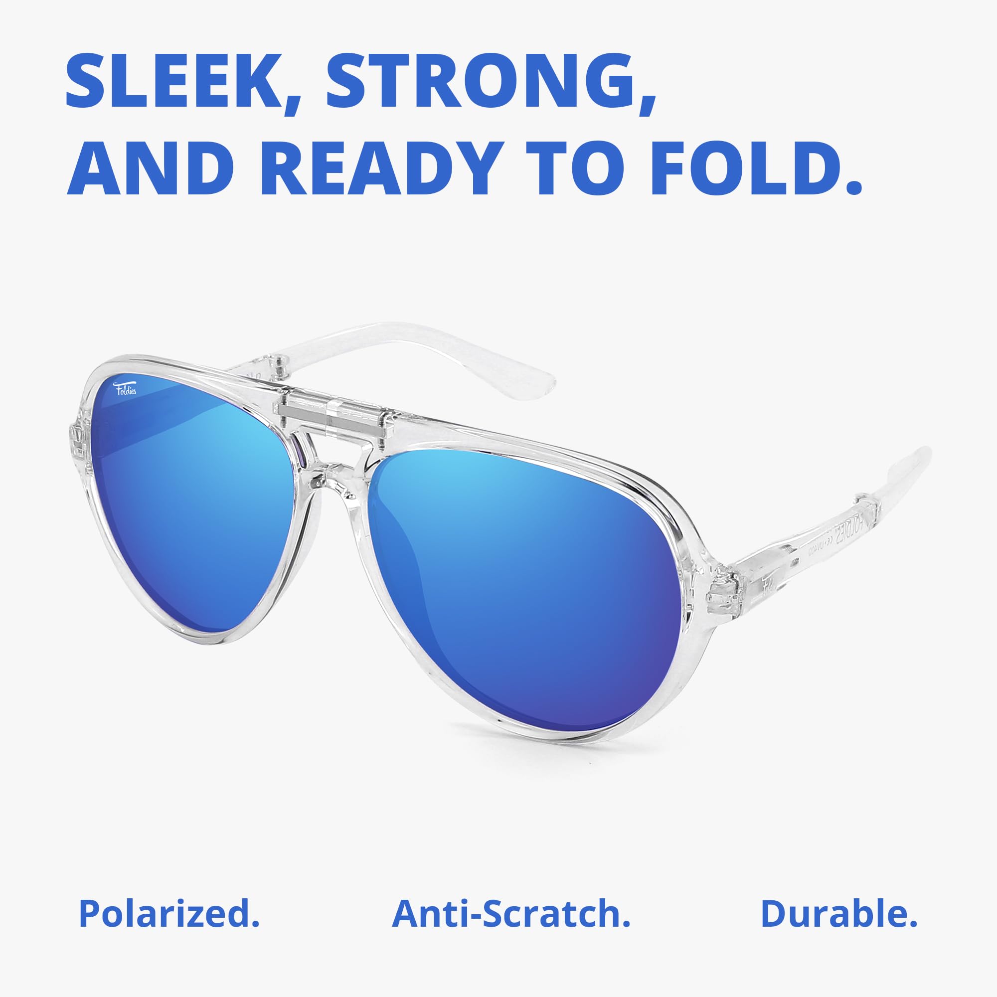 Newman Polarized Folding Sunglasses for Men & Women - UV400 Protection Blocks UVA/UVB - Includes Leather Case for Travel, Driving & Outdoor Activities