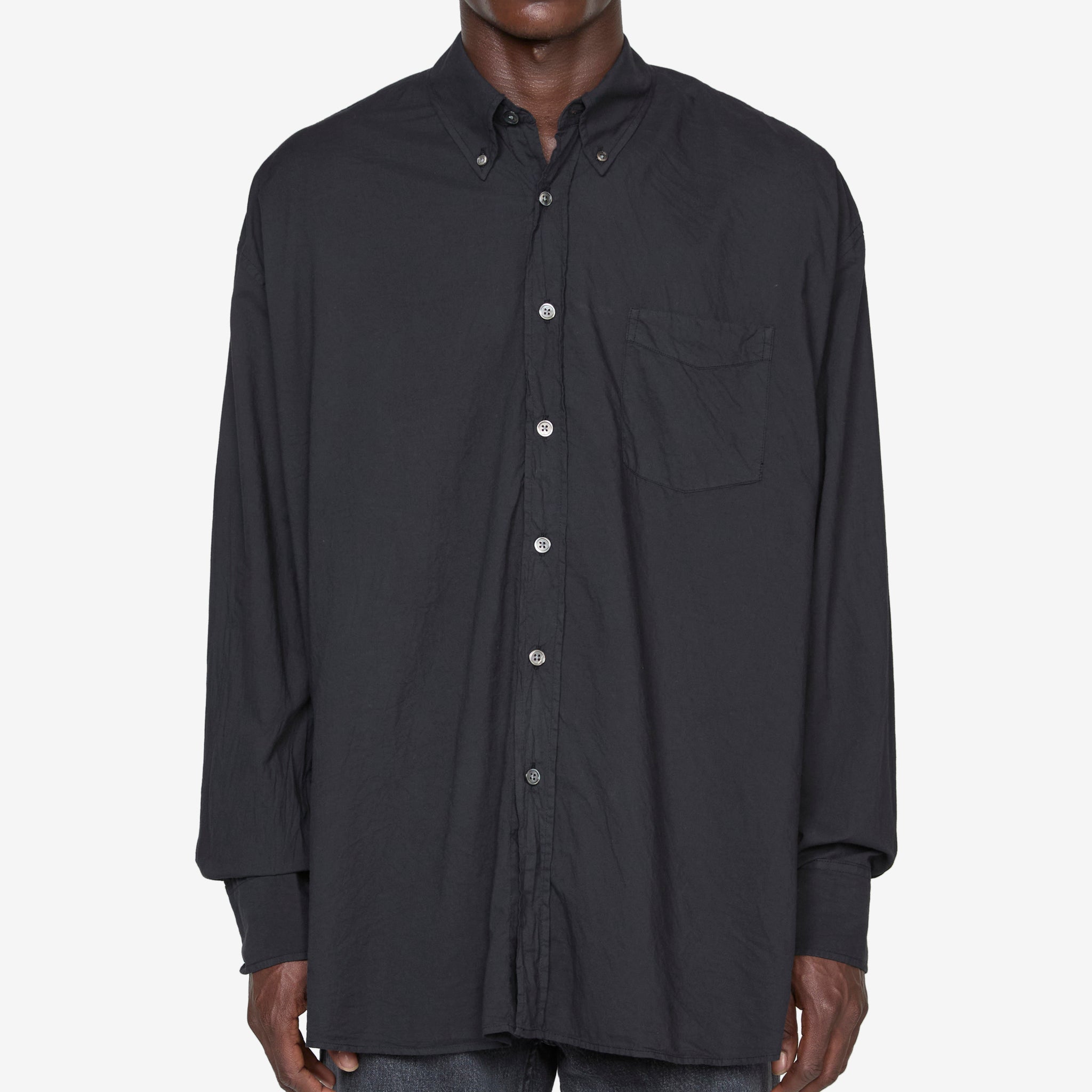 Black Voile BD Shirt - Stylish & Comfortable Button-Down for Casual Wear & Outdoor Activities