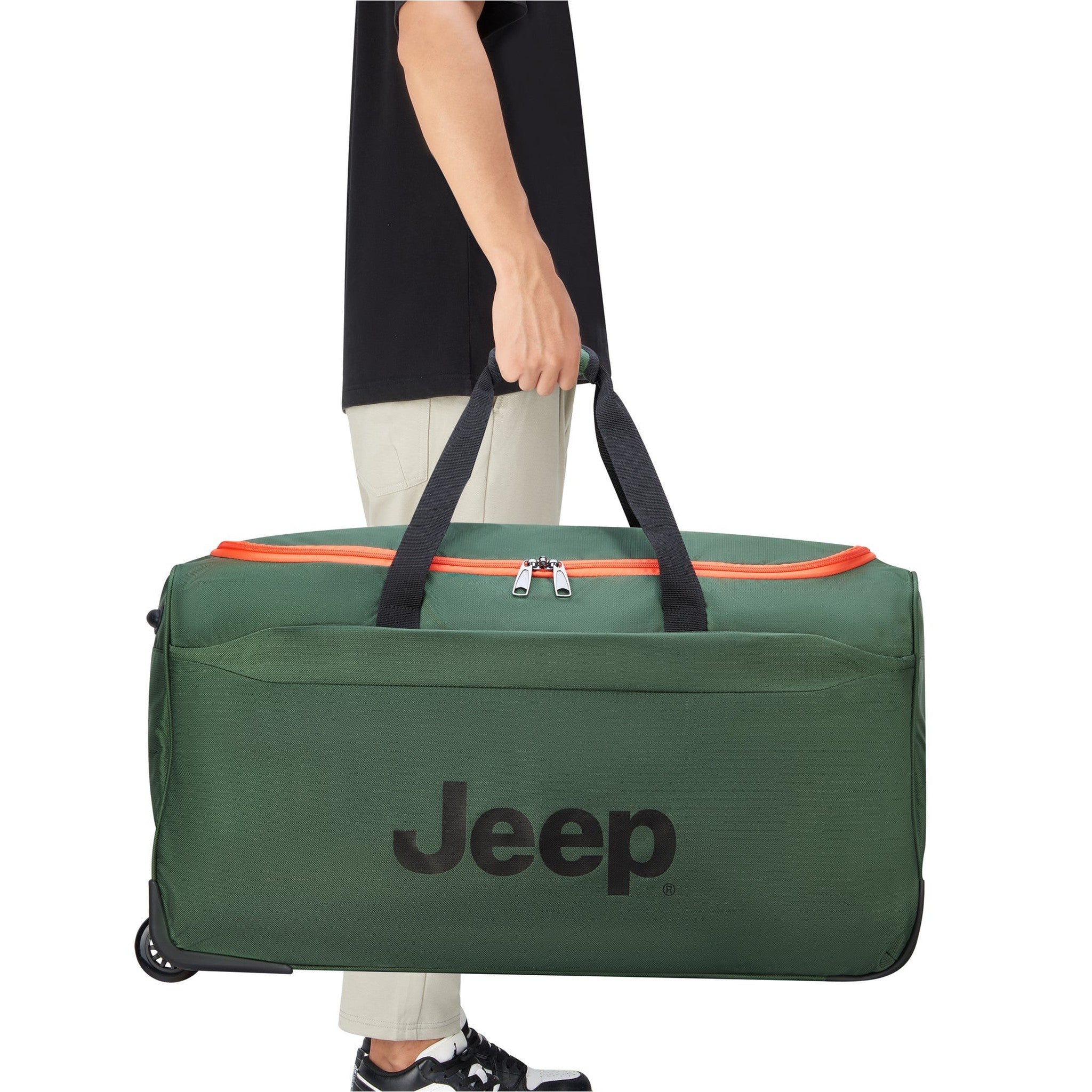 Delsey Jeep JS009D 27-Inch Rolling Duffel Bag - Lightweight Expandable Luggage for Travel, Gym & Sports Gear - Durable Spinner Wheels & TSA Lock - Perfect for Airplane Carry-On & Weekend Getaways