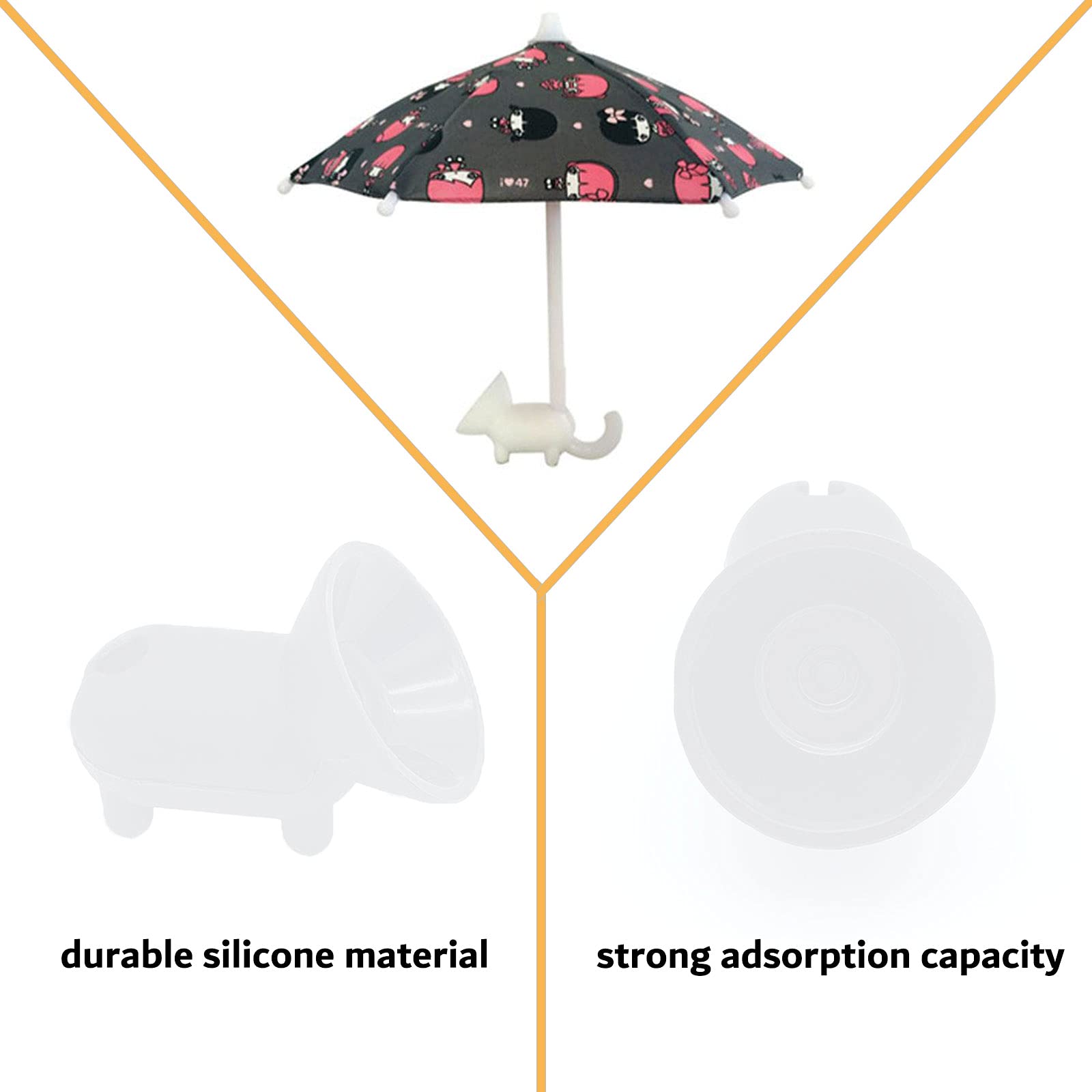 Universal Adjustable Phone Umbrella Suction Cup Stand - Sun Shade Cover & Piggy Holder for Outdoor Smartphone Protection (Perfect for Beach, Pool, Hiking & Travel)