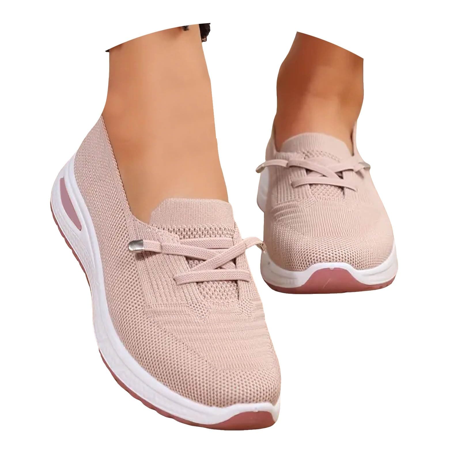 2024 Women's Orthopedic Walking Shoes - Breathable Slip-On Sneakers with Arch Support & Non-Slip Sole | Comfortable Loafers for Work, Travel & Daily Walking