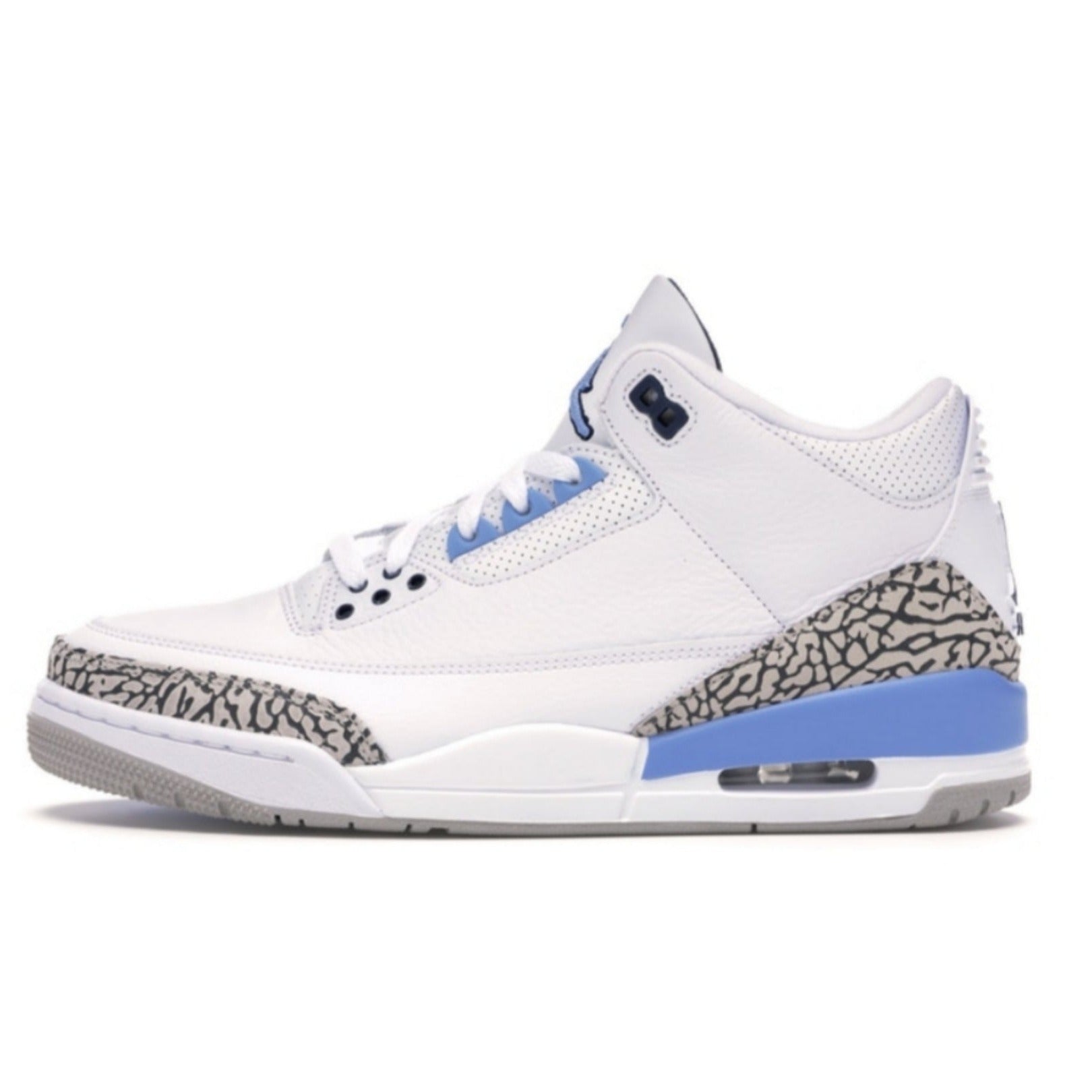 Air Jordan 3 Retro UNC Sneakers - White/Valor Blue/Tech Grey (2020 Release) - Men's Basketball Shoes for Casual Wear & Street Style
