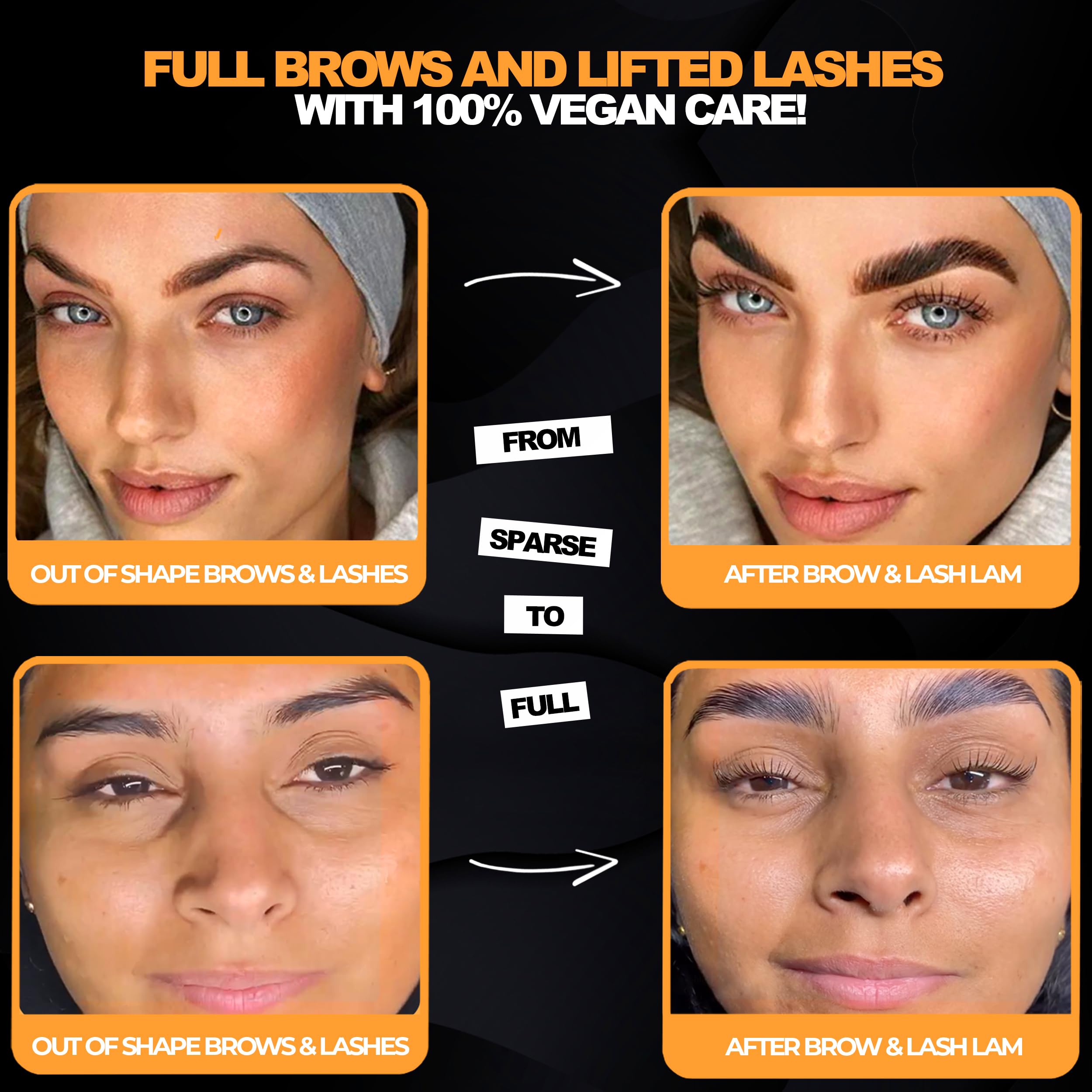 Professional Eyebrow & Lash Lamination Kit - 2-in-1 DIY Brow Lifting and Eyelash Lift Kit for Salon-Quality Results at Home | Instantly Fuller Brows & Longer Lashes | Perfect for Special Occasions, Date Nights, and Everyday Glam