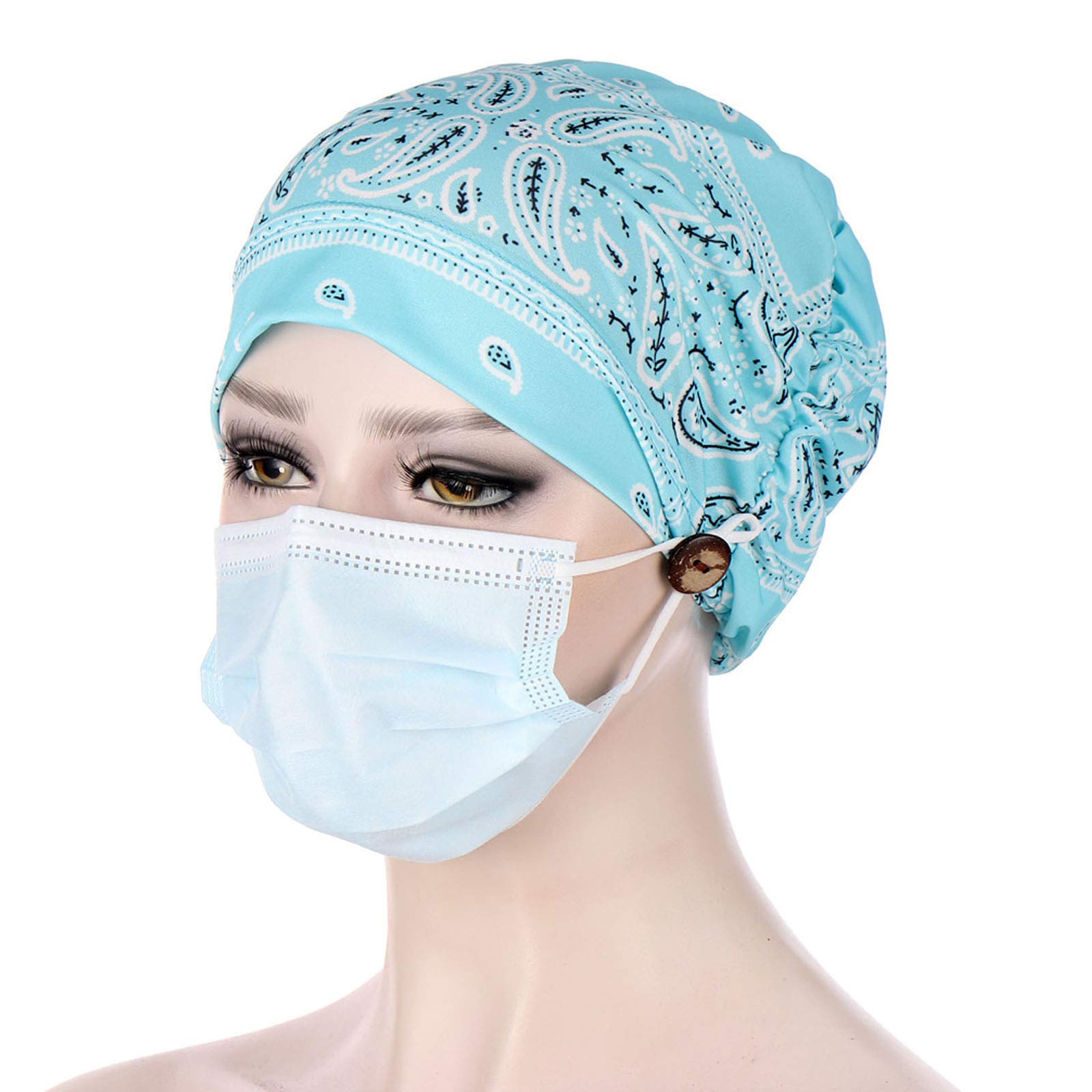 Digood Stylish Women's Buttoned India Hat - Muslim Cancer Chemo Beanie Wrap Cap for Winter & Autumn - Unisex Birthday Gift for Men & Women - Perfect for Chemotherapy, Religious Wear & Cold Weather Protection