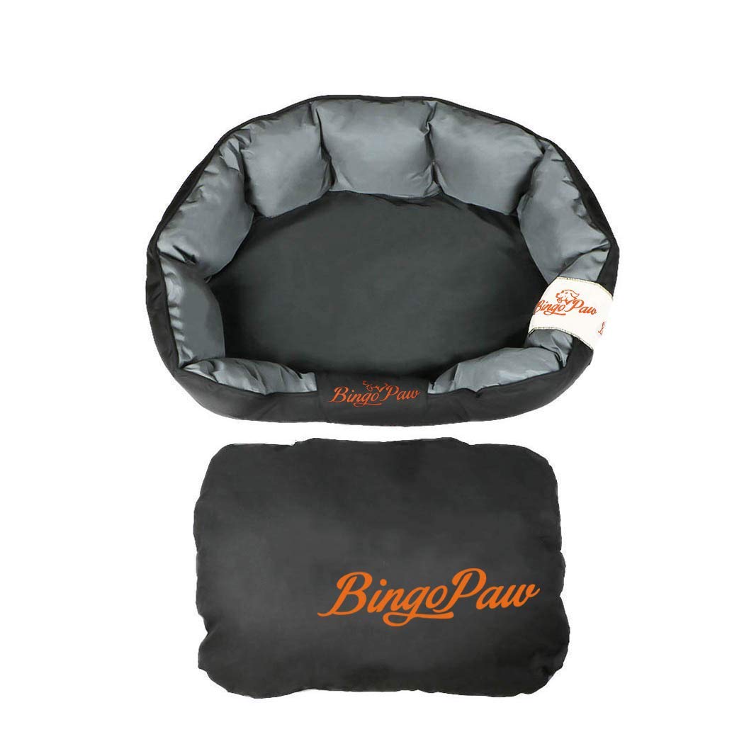 BingoPaw Extra Large Orthopedic Dog Bed - Waterproof & Durable Oxford Fabric Pet Cushion with Bolster - Comfortable Sleeping Pad for Large & Giant Breed Dogs - Perfect for Indoor, Outdoor & Kennel Use