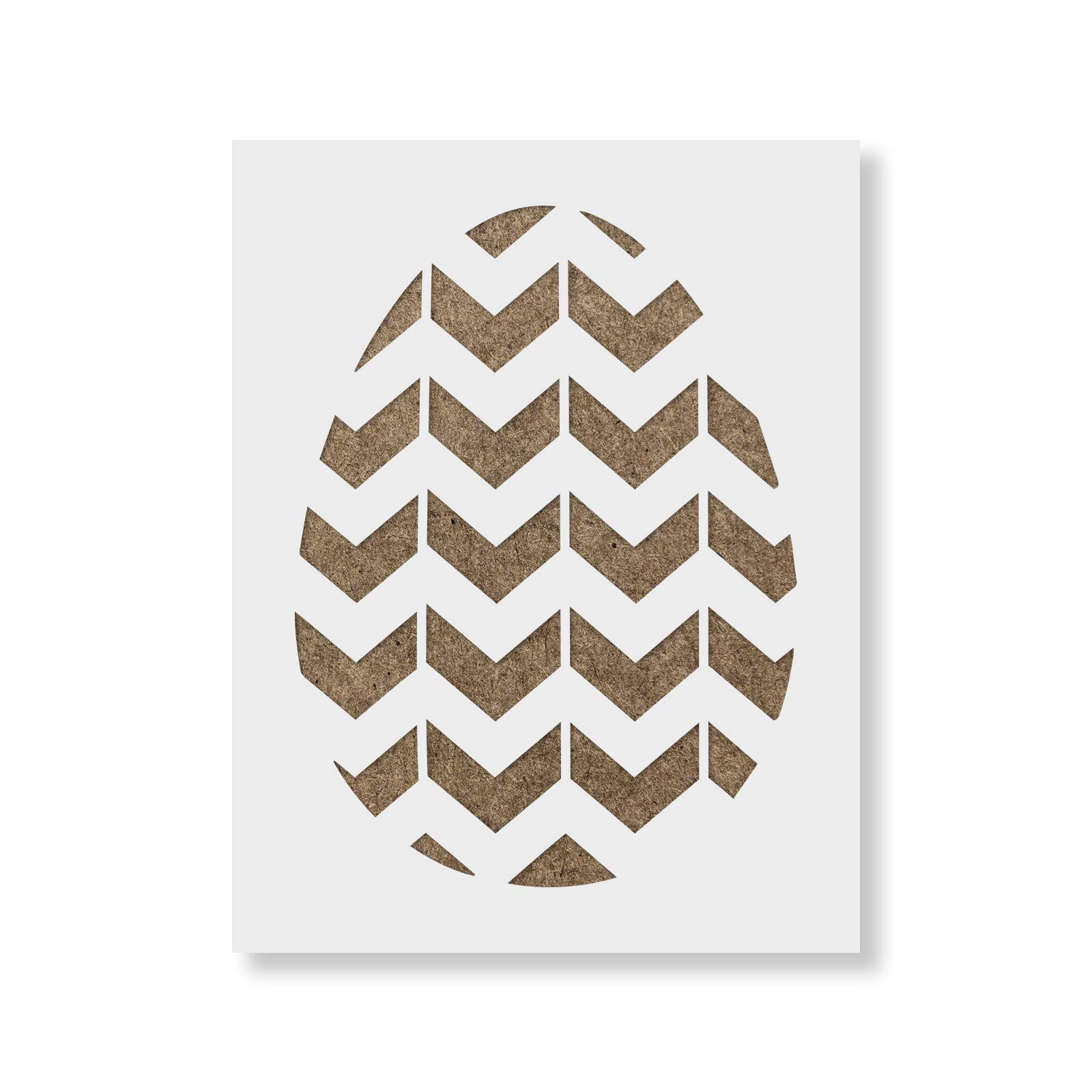 Easter Egg Chevron Stencil Template - Reusable Plastic Stenciling Kit for DIY Crafts, Holiday Decorations & Chevron Pattern Painting - Perfect for Easter Eggs, Walls, Wood & Fabric Projects