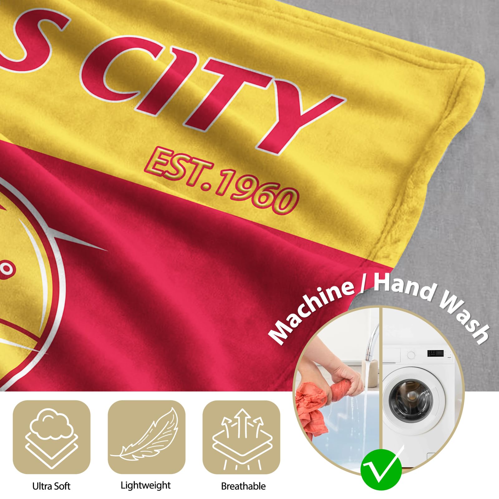 Kansas City Chiefs Flannel Throw Blanket 60