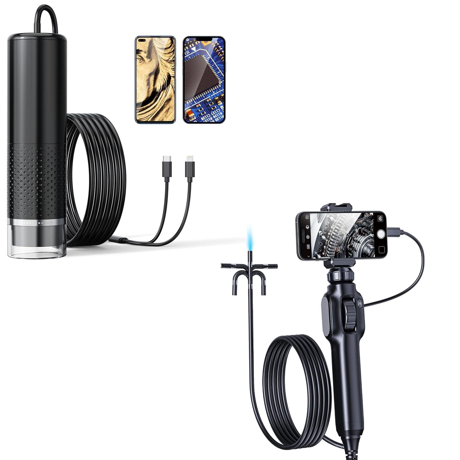 Aopick 50X-1600X Magnification Handheld Digital Microscope Camera - 1080P HD USB Pocket Microscope with LED Light for Adults, 360° Articulating Borescope - Perfect for Coin Collecting, PCB Inspection, Jewelry Appraisal & Science Education