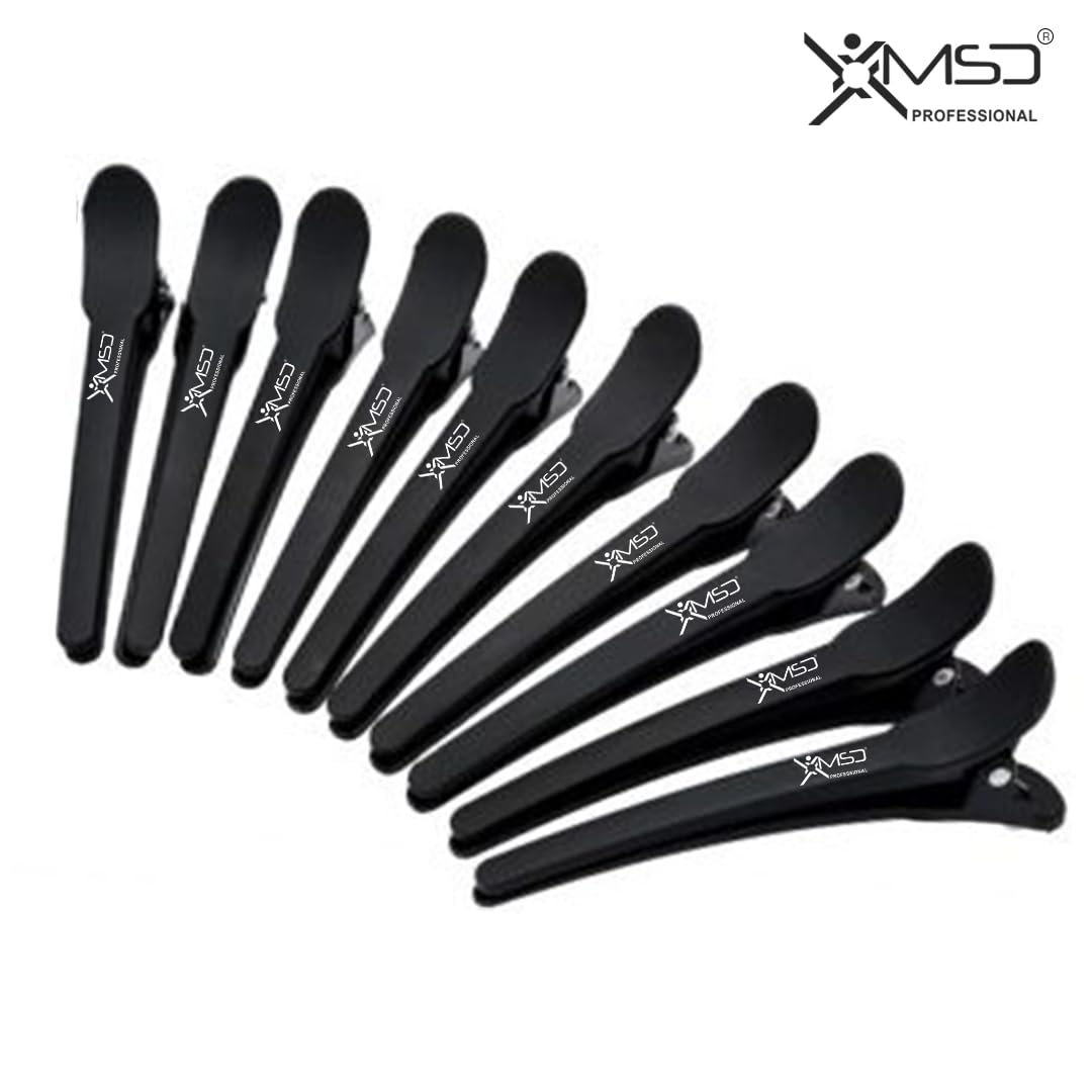 XMSD 10-Pack Hair Sectioning Clips for Styling – Durable Plastic Hair Clips for Men & Women | Professional Salon & Home Use | Strong Grip Non-Slip Lightweight Hair Clips | Perfect for Cutting, Coloring, Styling & Braiding Hair