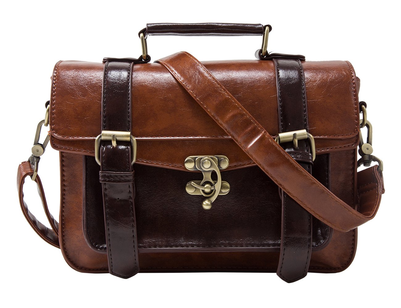 Vintage Women's PU Leather Satchel Purse - Small Crossbody Messenger Bag for College, Work & Daily Use | Stylish & Functional Shoulder Bag for Women