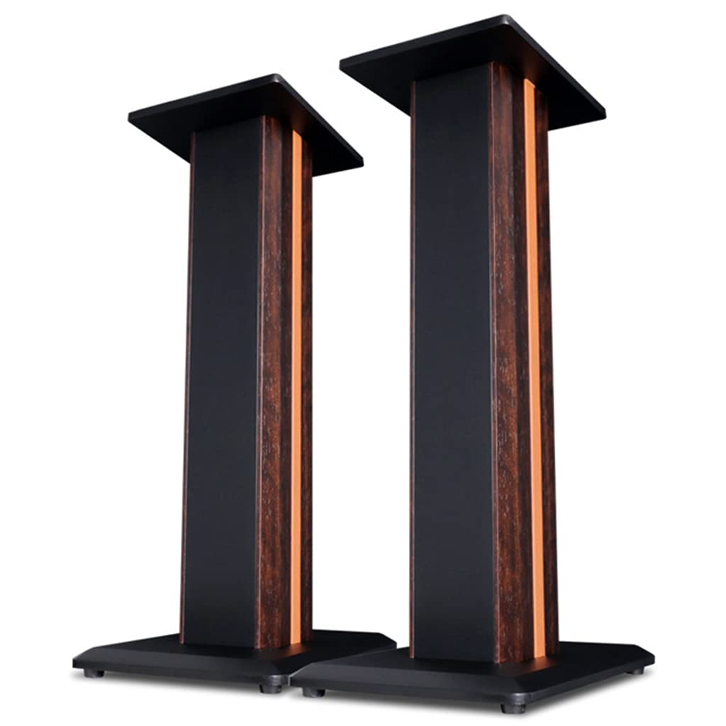 Premium Adjustable Desktop Speaker Stand for Studio Monitors & Home Theater - 70cm Height, Brown - Perfect for Surround Sound Systems, TV Setup & Office Workspaces